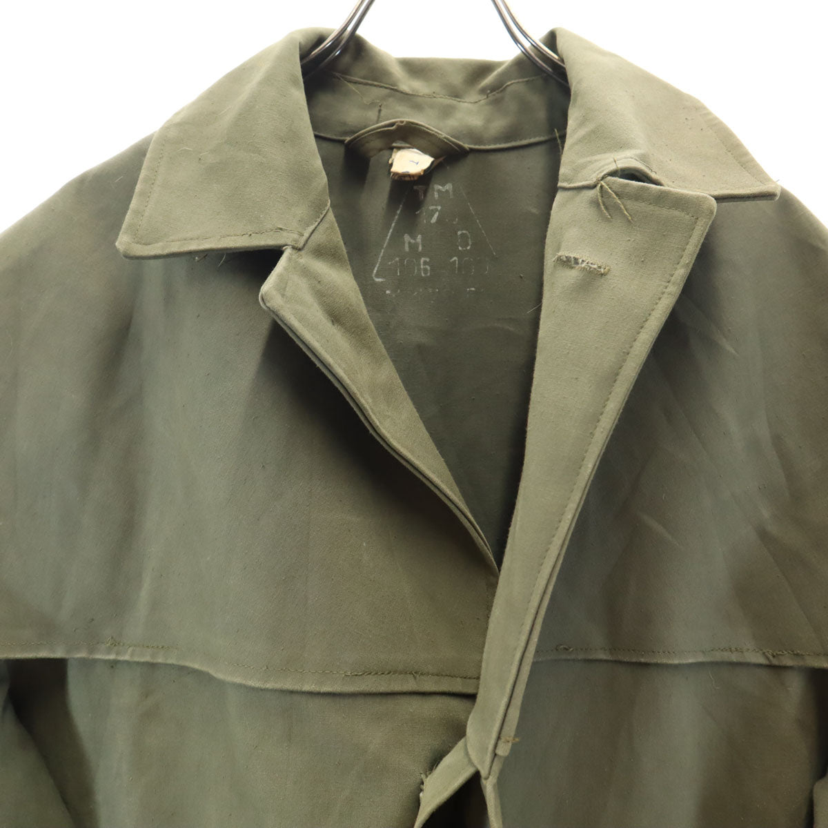 ハンガリー軍 60s 70s ヴィンテージ ステンカラーコート 170-53 カーキ フード、ベルト欠損 メンズ