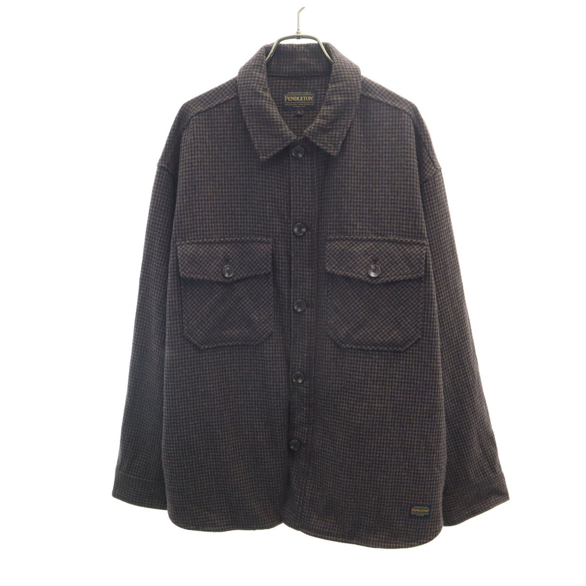 PENDLETON ペンドルトン ウールブレンド 長袖 シャツ ジャケット L ブラウン系 メンズ