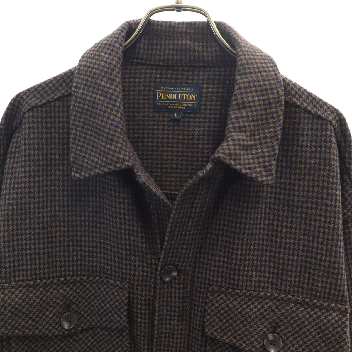 PENDLETON ペンドルトン ウールブレンド 長袖 シャツ ジャケット L ブラウン系 メンズ