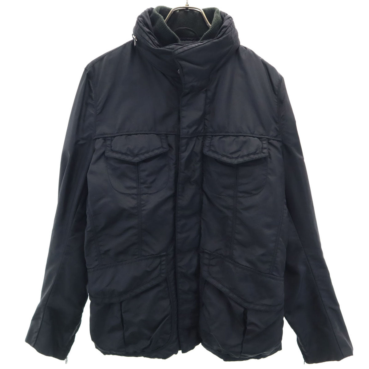 PEUTEREY ピューテリー ダブルジップ ナイロンジャケット 48 ブラック フーディー メンズ
