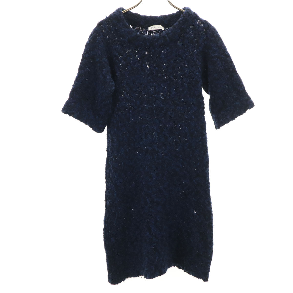 SEE BY CHLOE シーバイクロエ 半袖 ニット ワンピース 38 ネイビー レディース