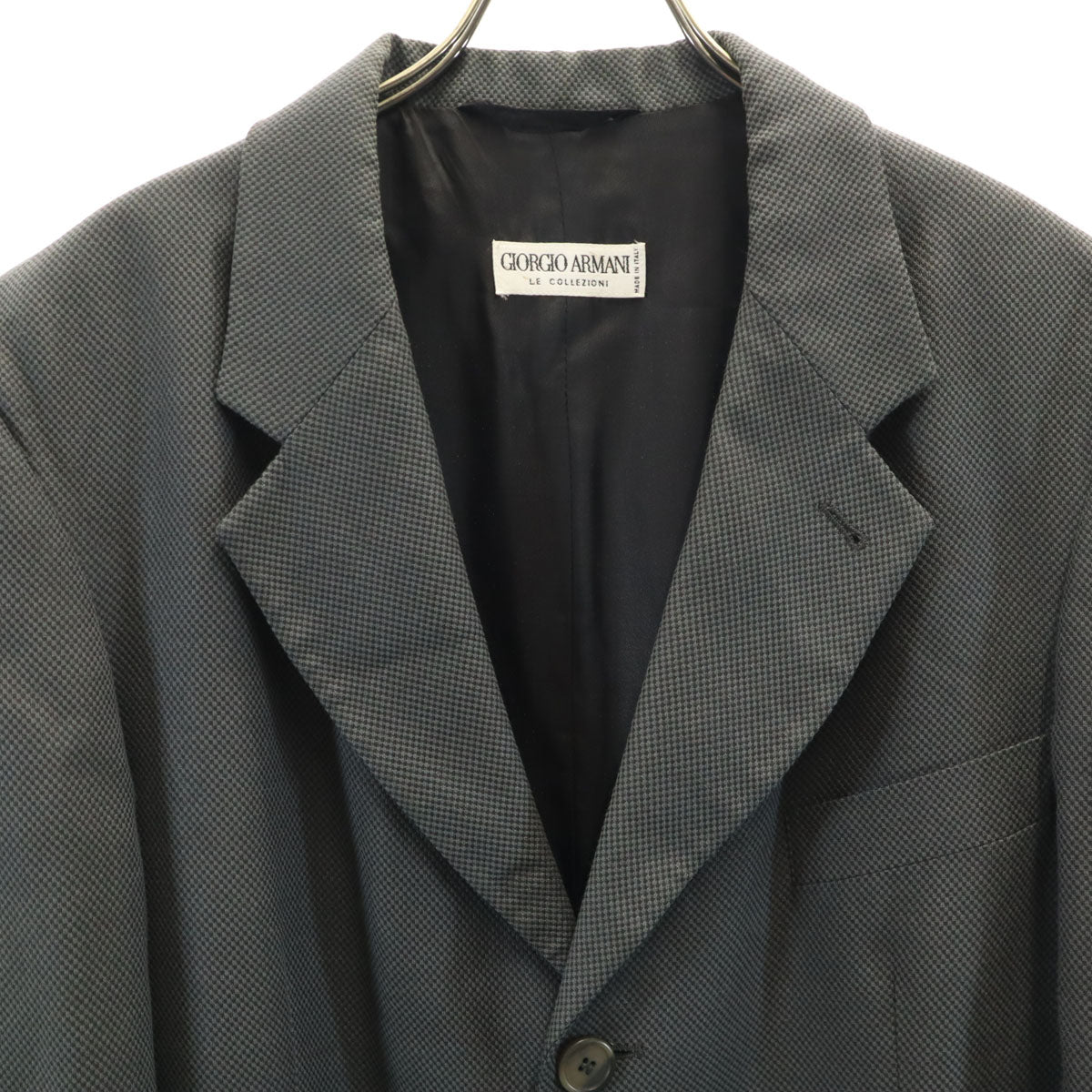 GIORGIO ARMANI LE COLLEZIONI ジョルジオアルマーニ コレッツォーニ 90s イタリア製 オールド 総柄 テーラードジャケット 48 チャコールグレー メンズ