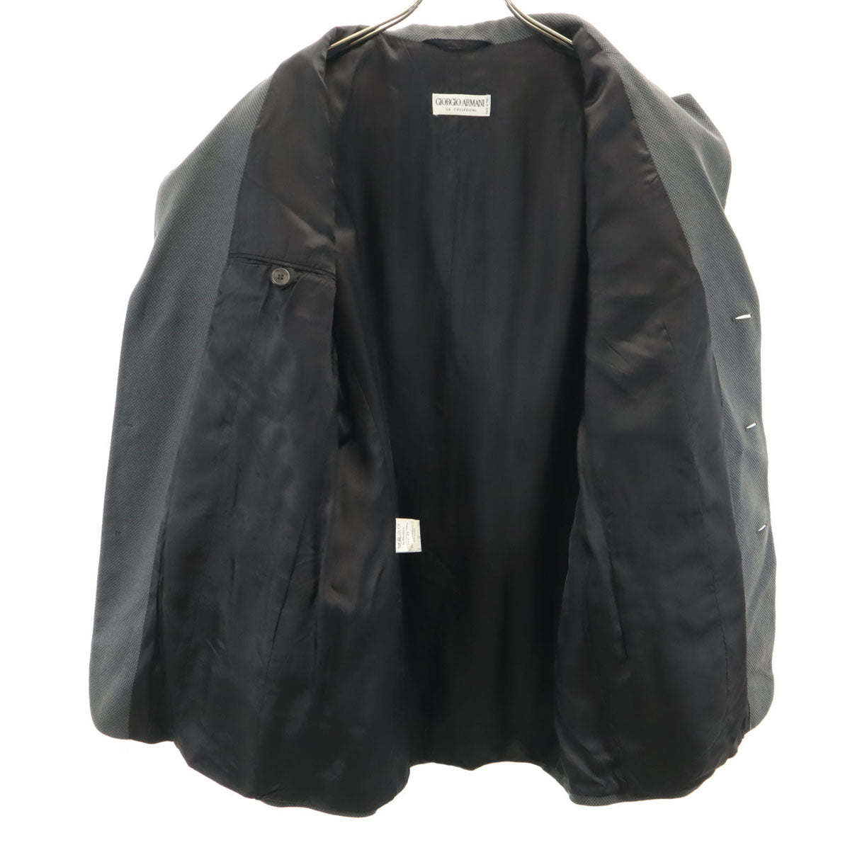 GIORGIO ARMANI LE COLLEZIONI ジョルジオアルマーニ コレッツォーニ 90s イタリア製 オールド 総柄 テーラードジャケット 48 チャコールグレー メンズ