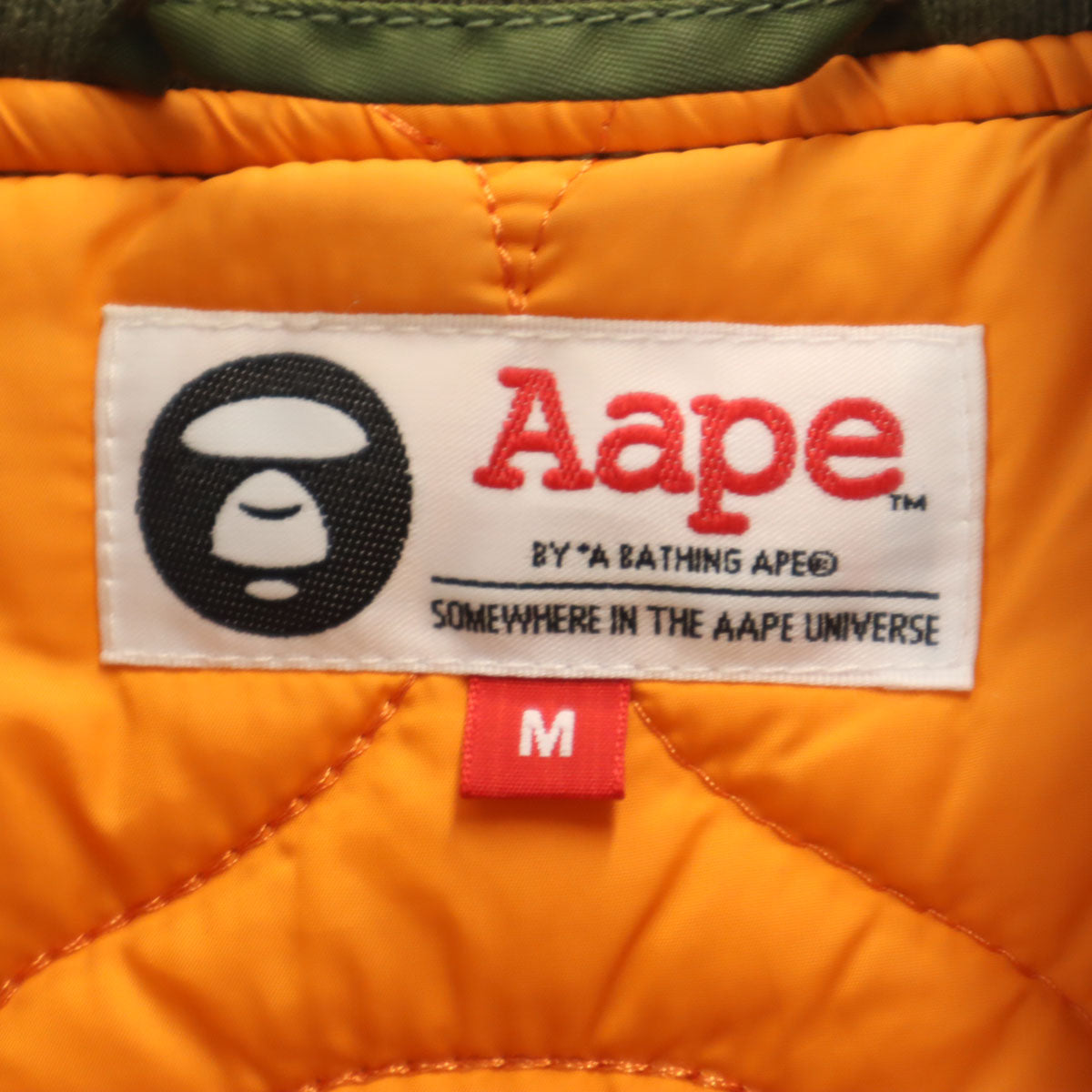 Aape BY A BATHING APE エーエイプバイアベイシングエイプ MA-1 フライトジャケット M カーキ 中綿 メンズ