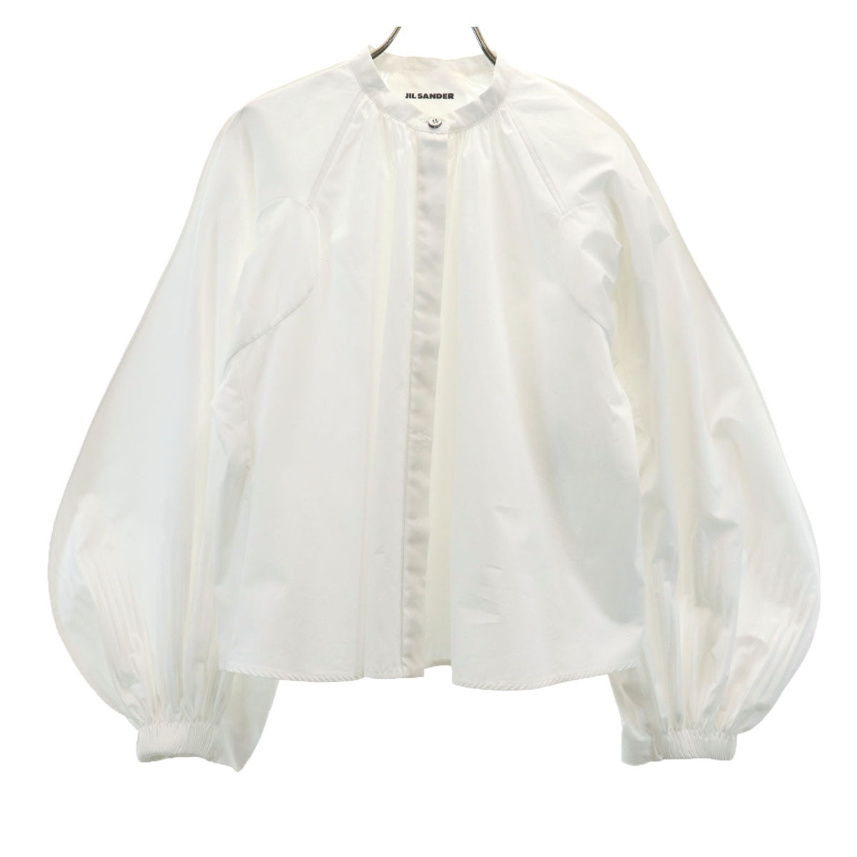 JIL SANDER ジルサンダー イタリア製 長袖 ギャザー ブラウス 34 ホワイト シャツ レディース