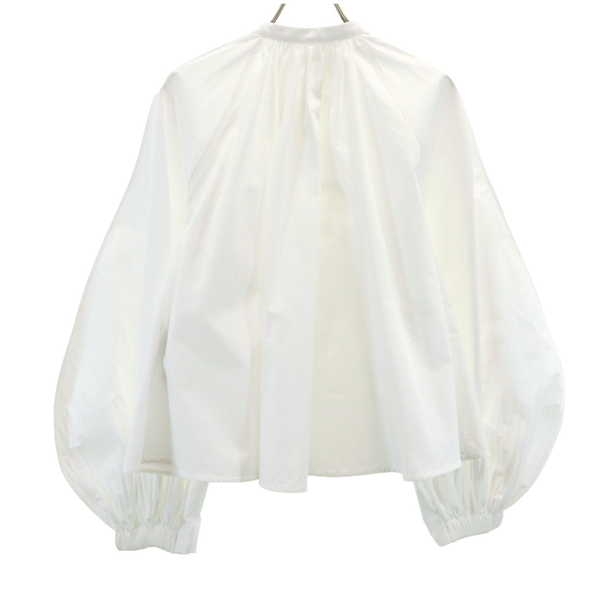 JIL SANDER ジルサンダー イタリア製 長袖 ギャザー ブラウス 34 ホワイト シャツ レディース