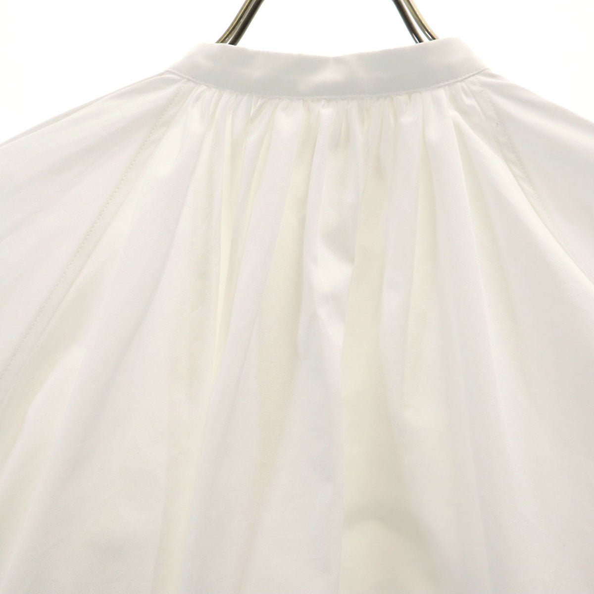 JIL SANDER ジルサンダー イタリア製 長袖 ギャザー ブラウス 34 ホワイト シャツ レディース