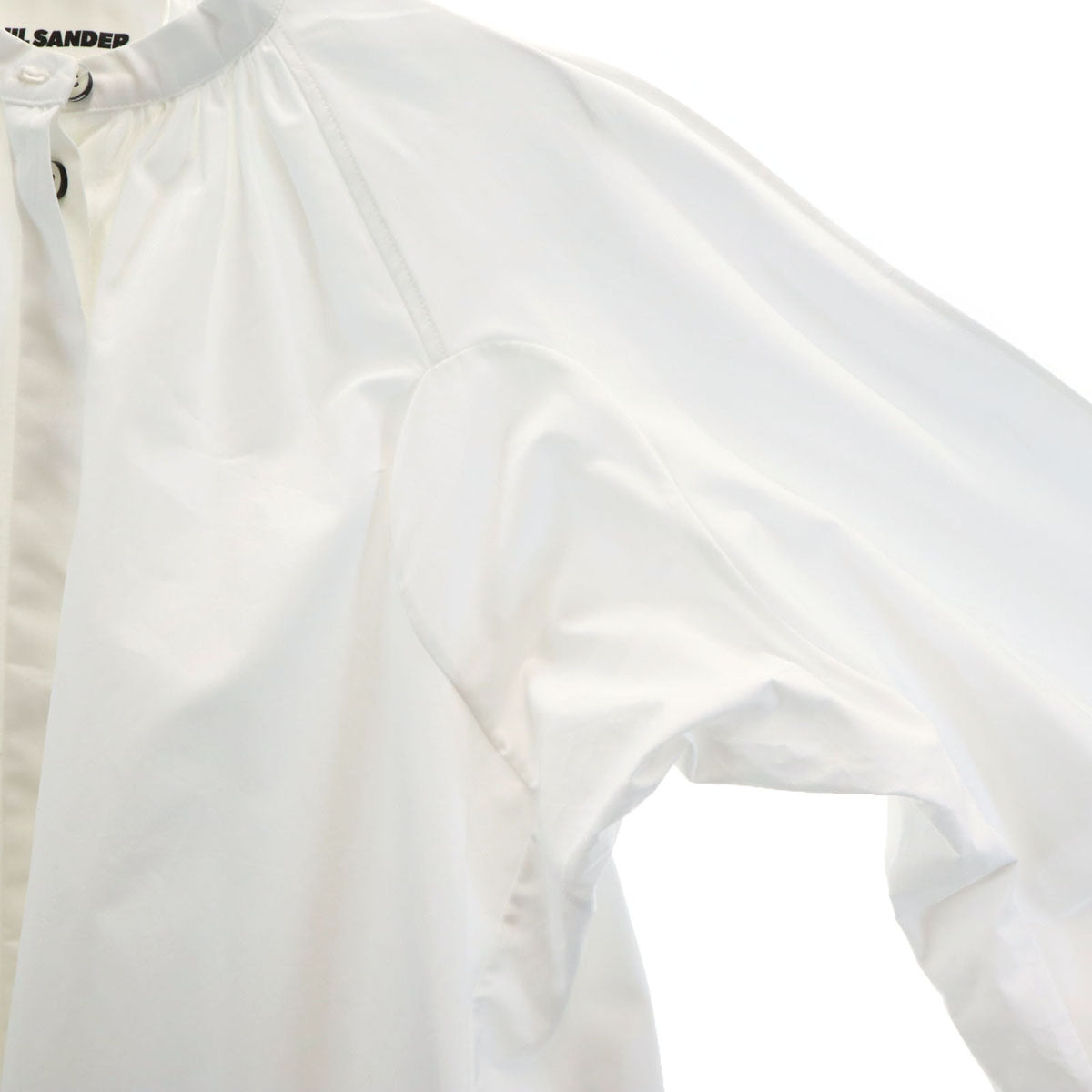 JIL SANDER ジルサンダー イタリア製 長袖 ギャザー ブラウス 34 ホワイト シャツ レディース