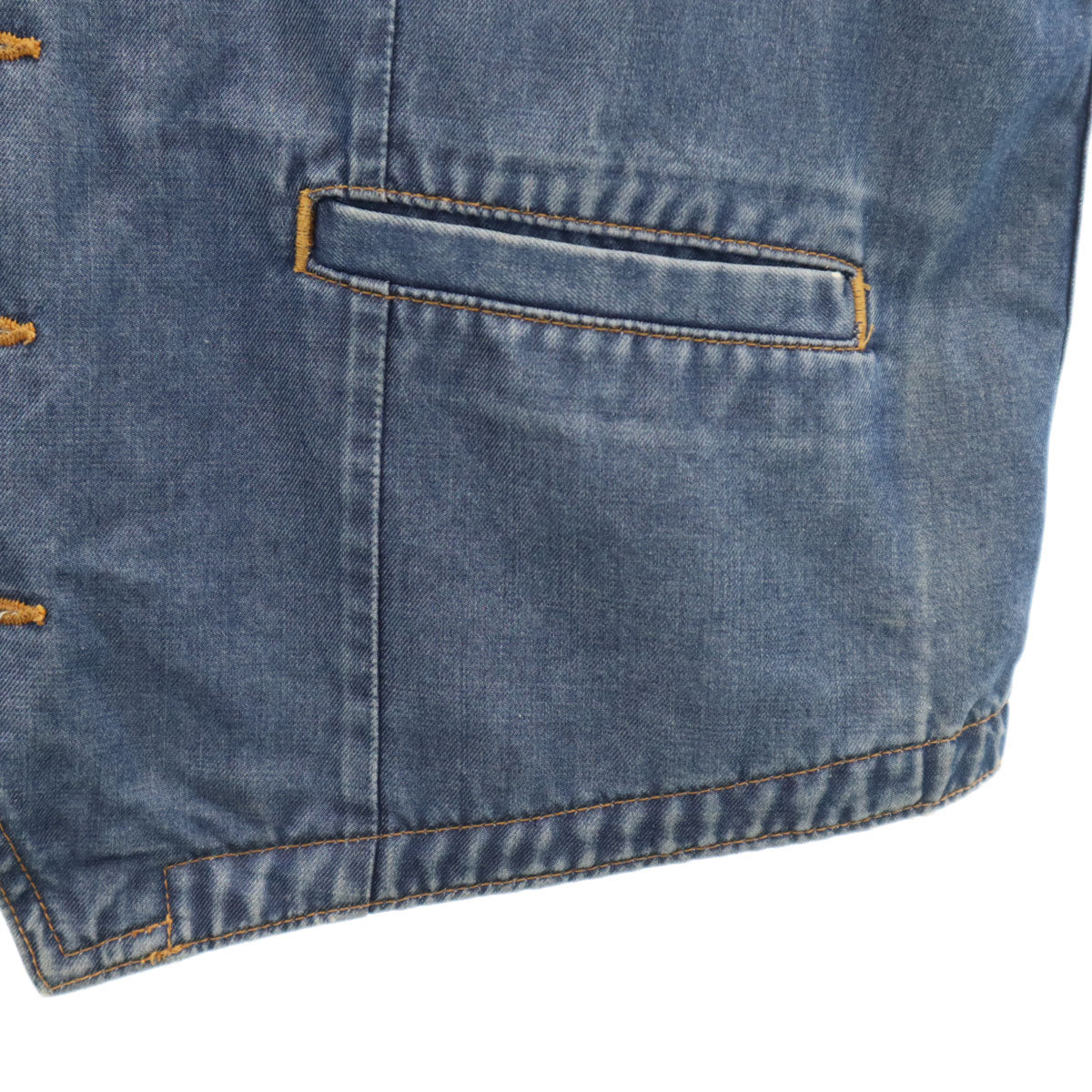 KENZO JEANS ケンゾージーンズ 90s 日本製 オールド デニム ジレベスト FREE ウォッシュブルー メンズ