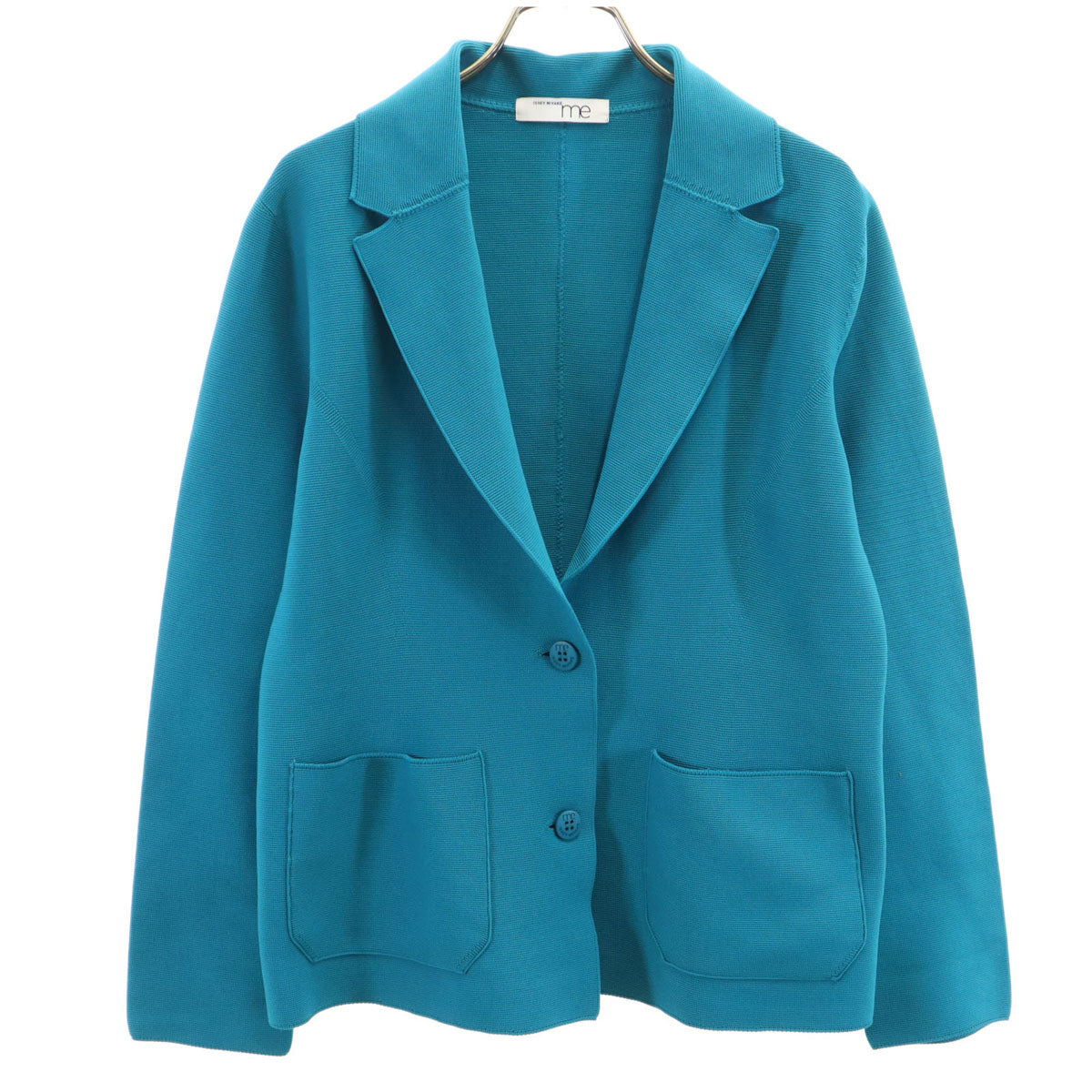 ISSEY MIYAKE me イッセイミヤケミー 日本製 長袖 カーディガン ターコイズ レディース