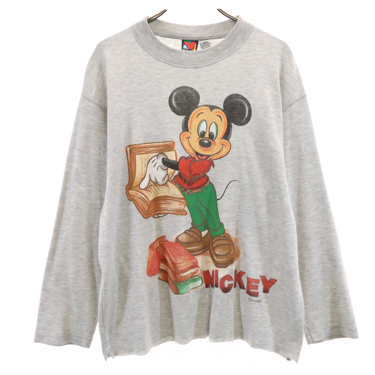 MICKEY UNLIMITED ミッキーアンリミテッド 90s オールド ミッキーマウス 長袖 Tシャツ FREE グレー ロンT ディズニー メンズ