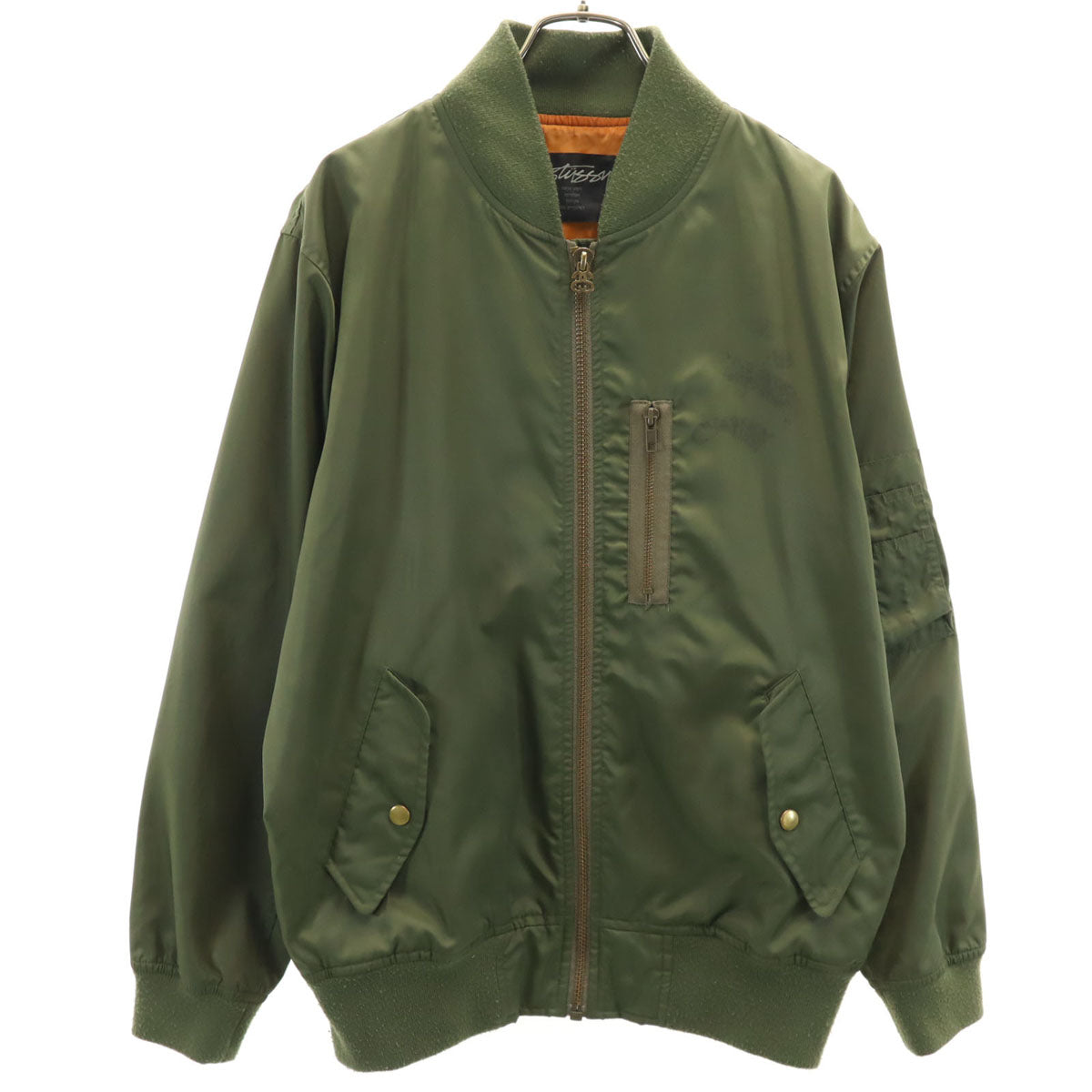 STUSSY ステューシー MA-1 フライトジャケット M カーキ メンズ