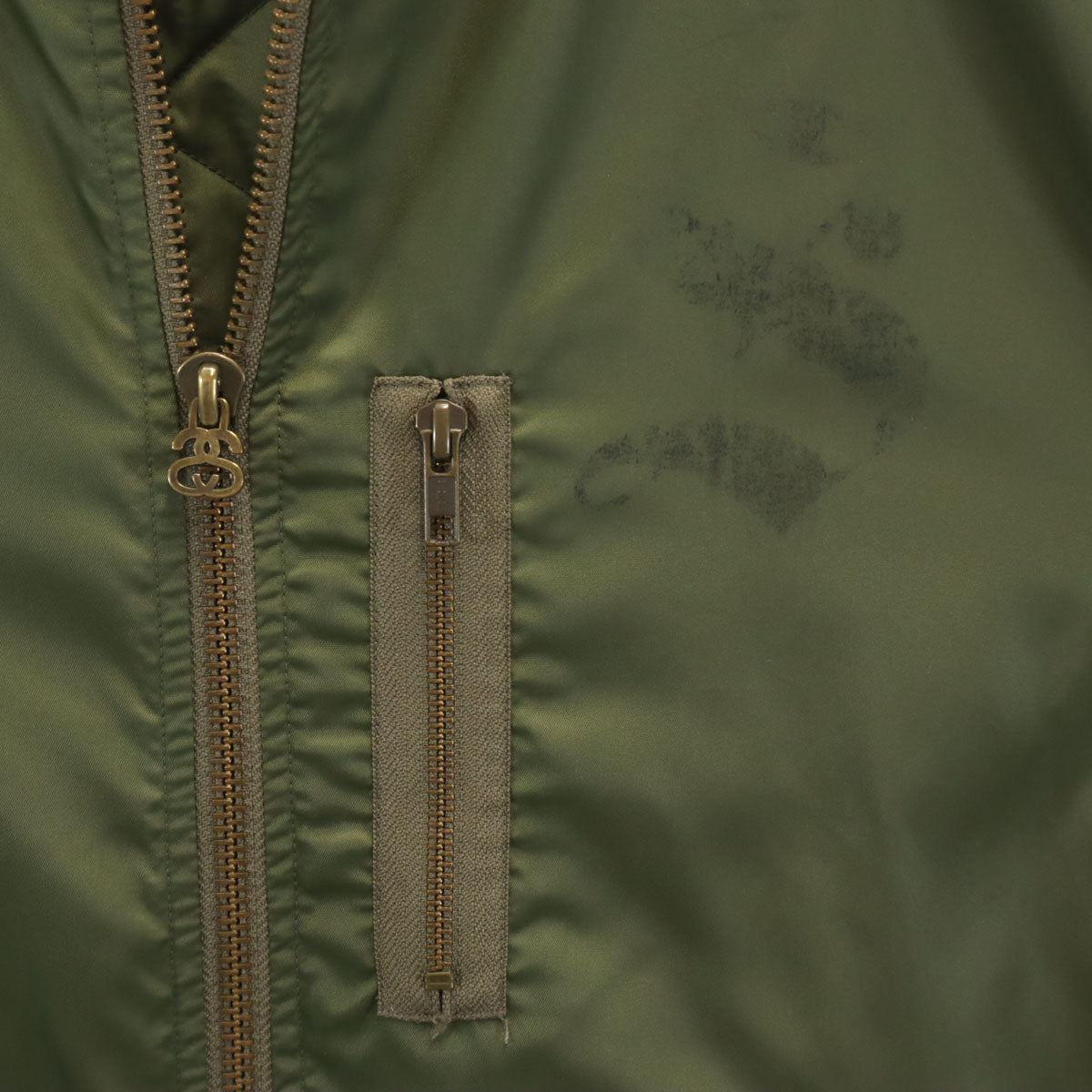 STUSSY ステューシー MA-1 フライトジャケット M カーキ メンズ