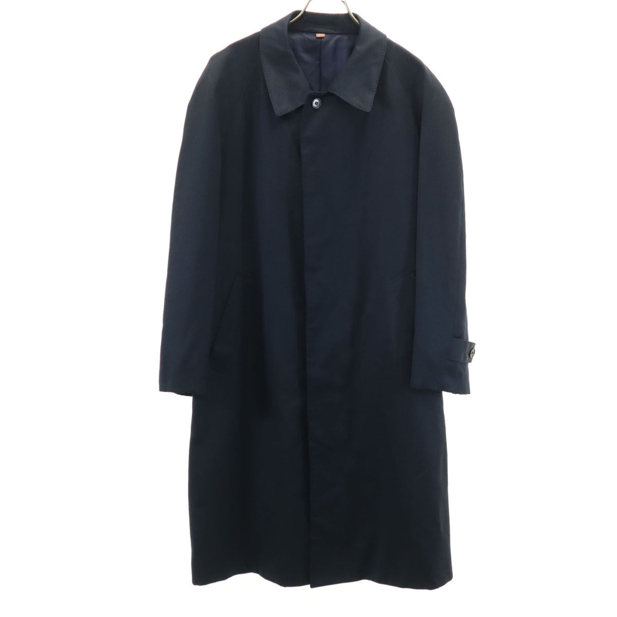 YVES SAINT LAURENT イヴサンローラン 90s 日本製 シルクブレンド オールド ステンカラーコート A4 ネイビー メンズ