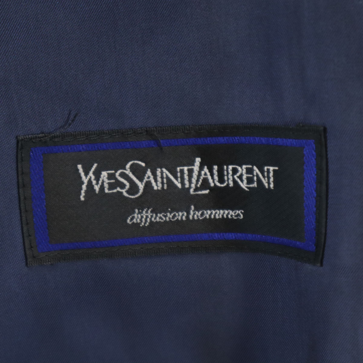 YVES SAINT LAURENT イヴサンローラン 90s 日本製 シルクブレンド オールド ステンカラーコート A4 ネイビー メンズ