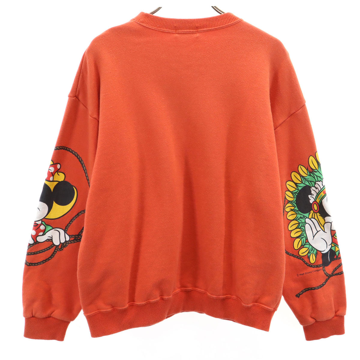 Tokyo Disneyland 東京ディズニーランド ミッキーマウス ミニーマウス 長袖 スウェット トレーナー M 朱色 レディース