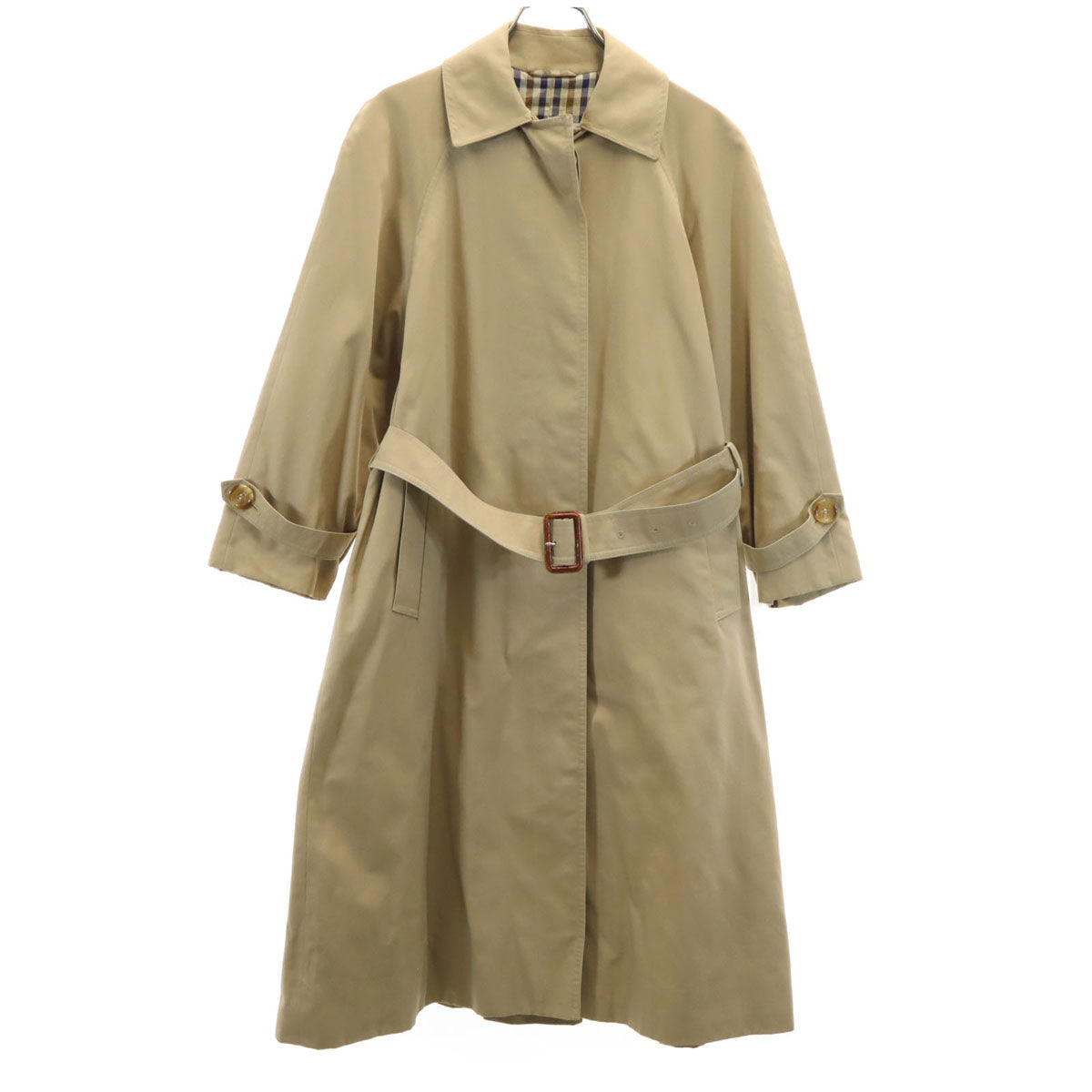 Aquascutum アクアスキュータム 80s ヴィンテージ ステンカラーコート ベージュ レディース