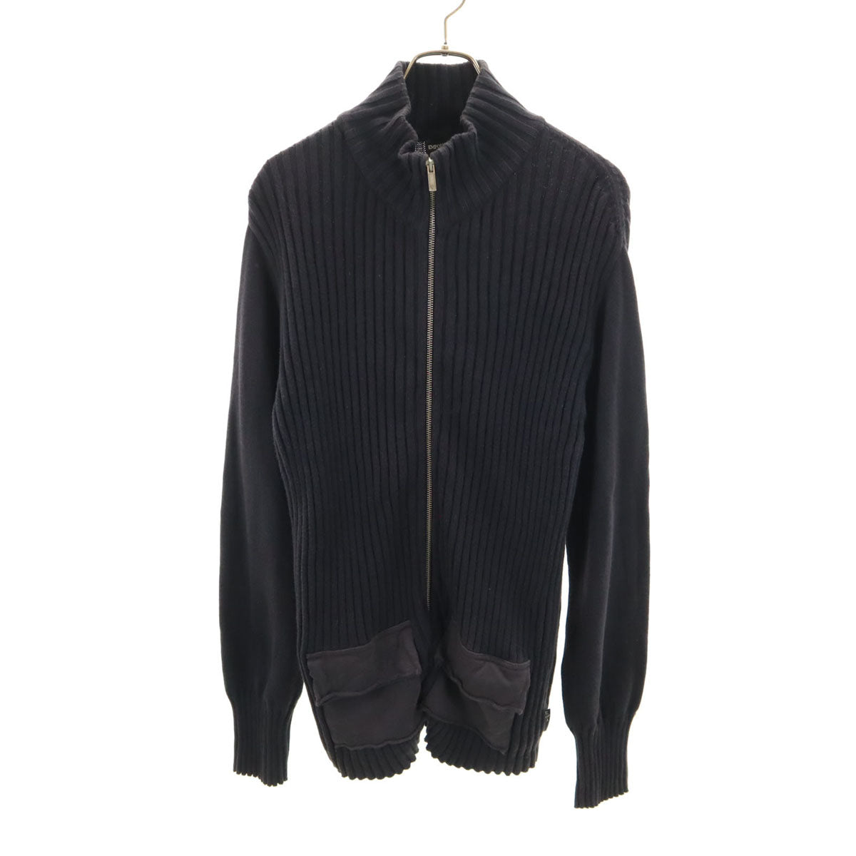 Emporio Armani エンポリオアルマーニ ニットジャケット XXL チャコール ビッグサイズ メンズ