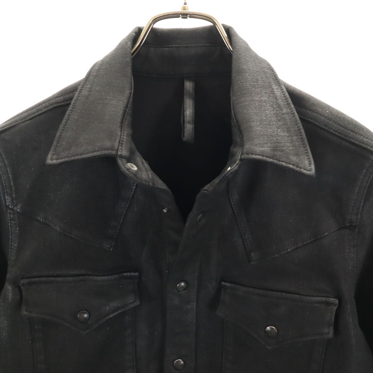 GalaabenD ガラアーベント 日本製 長袖 コーティング加工 ウエスタンシャツ ブラック メンズ