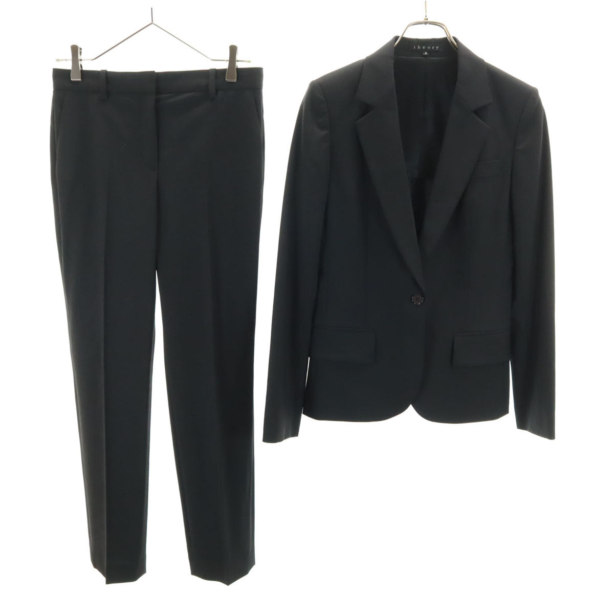 theory セオリー 日本製 パンツスーツ 上下 セットアップ 2 ブラック レディース