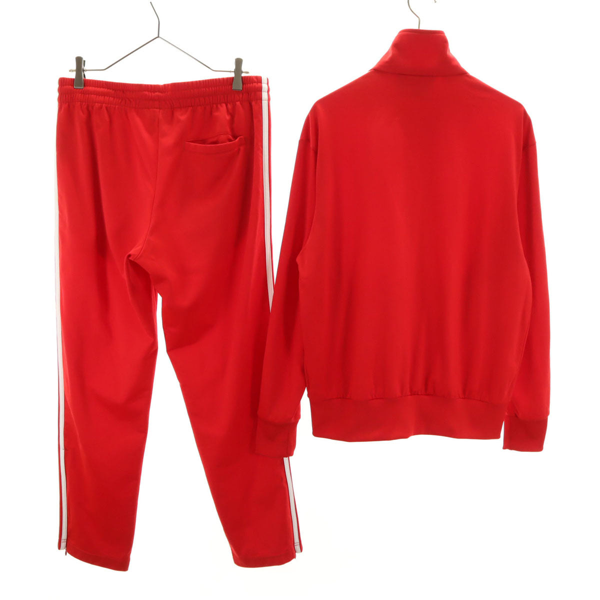adidas アディダス トレフォイルロゴ トラックジャケット 上下 セットアップ O/L レッド ジャージ 3ライン メンズ