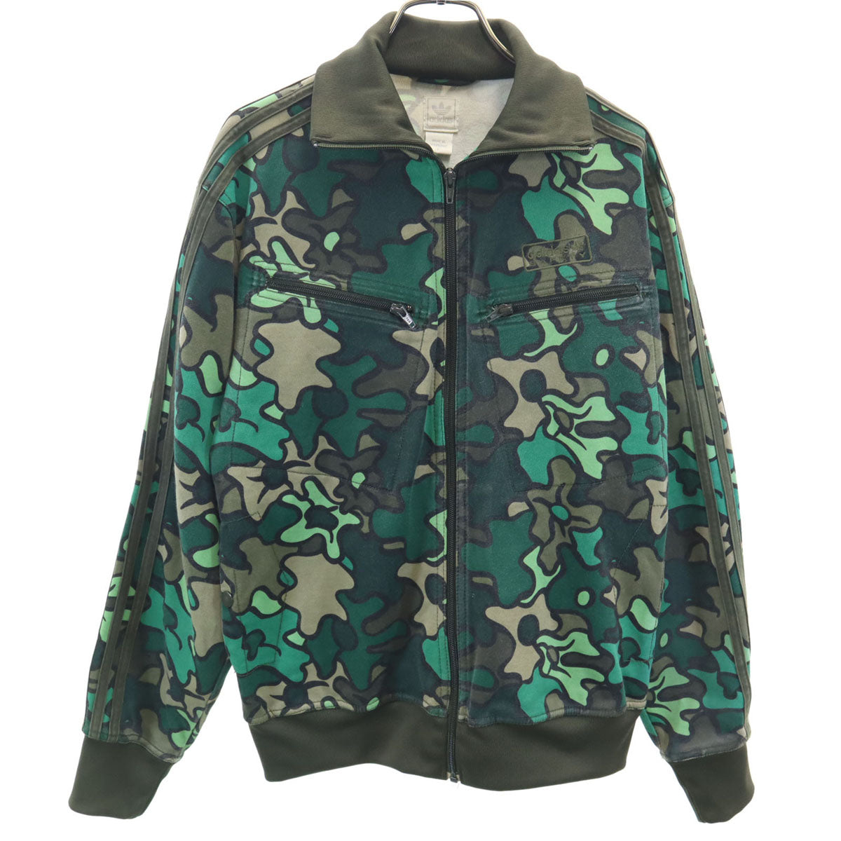 adidas Originals アディダスオリジナルス カモフラ柄 セーフティ トラックジャケット S/M グリーン系 ジャージ メンズ