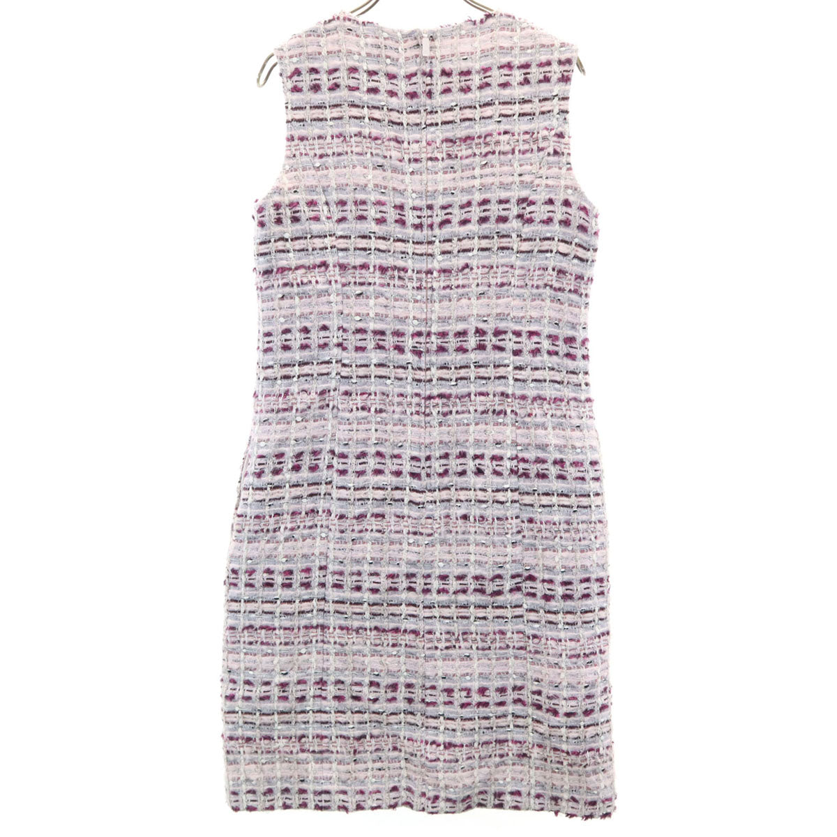 Rene ルネ 日本製 ノースリーブ MALHIA KENT生地 ツイード ワンピース 36 ピンク系 レディース