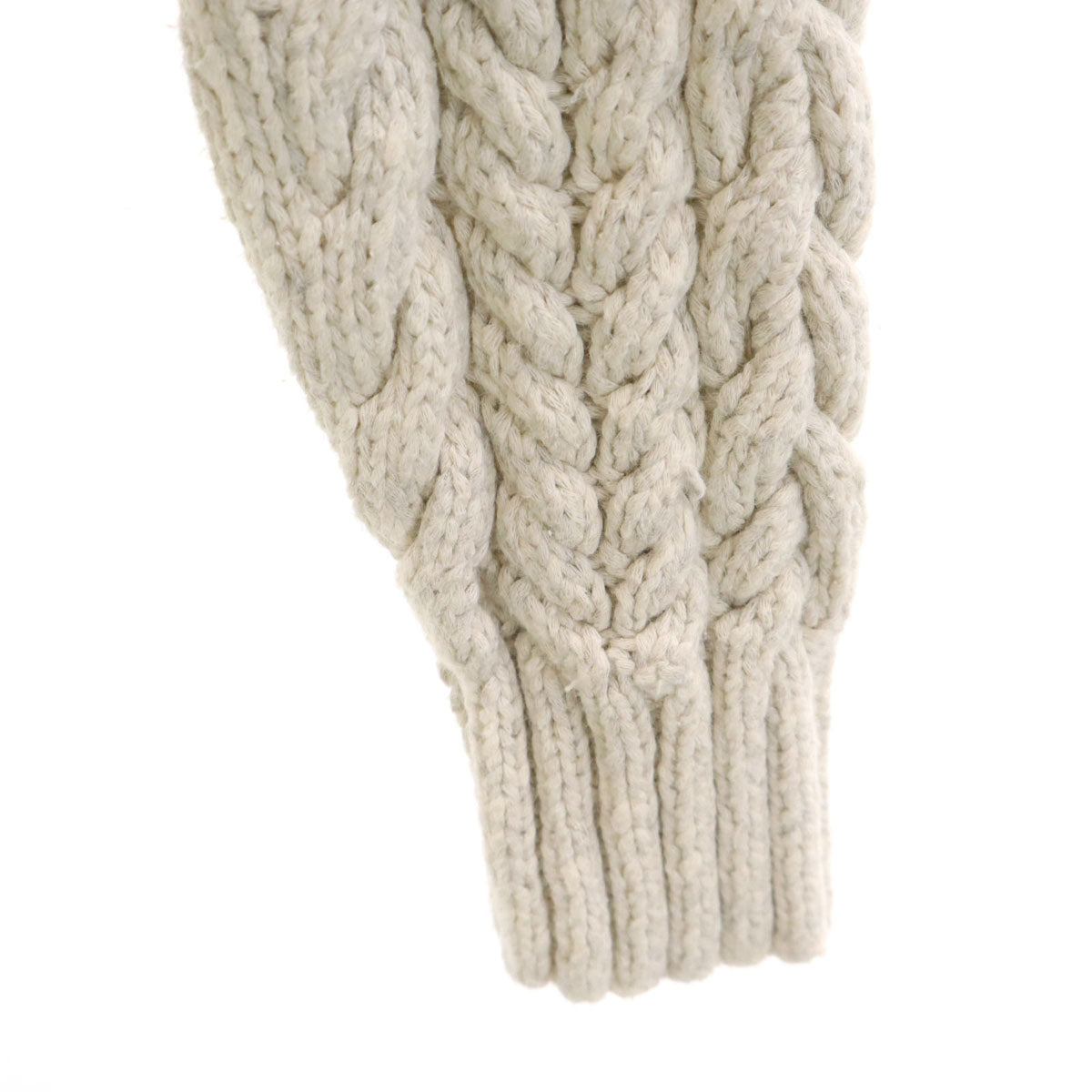 Polo by Ralph Lauren ポロバイラルフローレン 90s オールド 長袖 ハンド ニット M ホワイト ケーブルニット メンズ