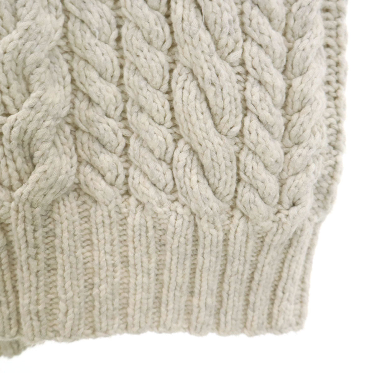 Polo by Ralph Lauren ポロバイラルフローレン 90s オールド 長袖 ハンド ニット M ホワイト ケーブルニット メンズ