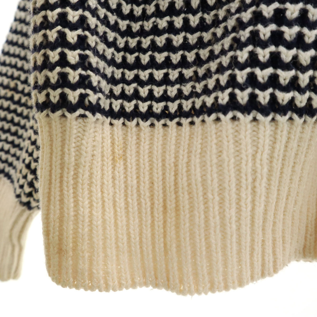 VAN HEUSEN ヴァンヒューゼン 80s 90s オールド ポップコーン編み 長袖 モックネック セーター L ネイビー メンズ
