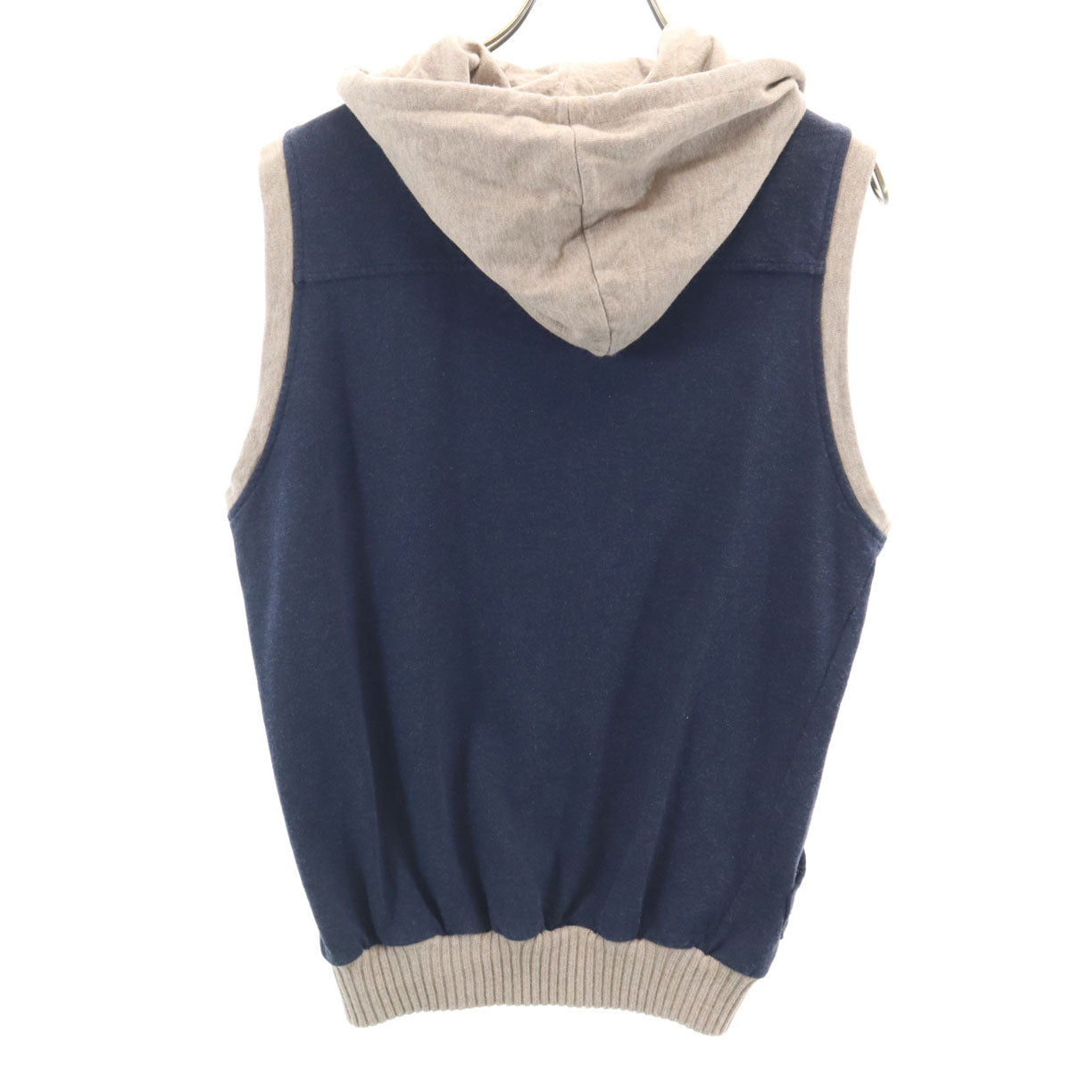 eleventy イレブンティ イタリア製 ノースリーブ ジップパーカー S ネイビー メンズ