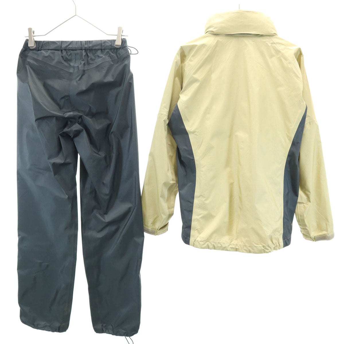 MILLET ミレー レインジャケット 上下 セットアップ M クリーム 収納袋付き アウトドア レディース