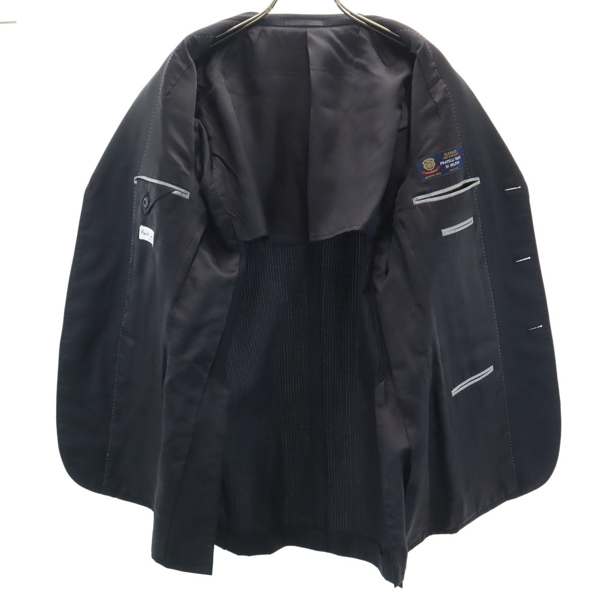 Paul Smith LONDON ポールスミスロンドン 日本製 ストライプ柄 スーツ 上下 セットアップ L ブラック メンズ