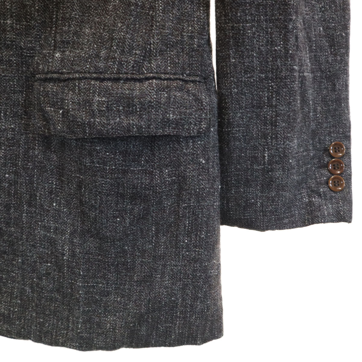 LANVIN ランバン 90s オールド スーツ 上下 セットアップ H50-26 チャコールブラウン 3ピース メンズ