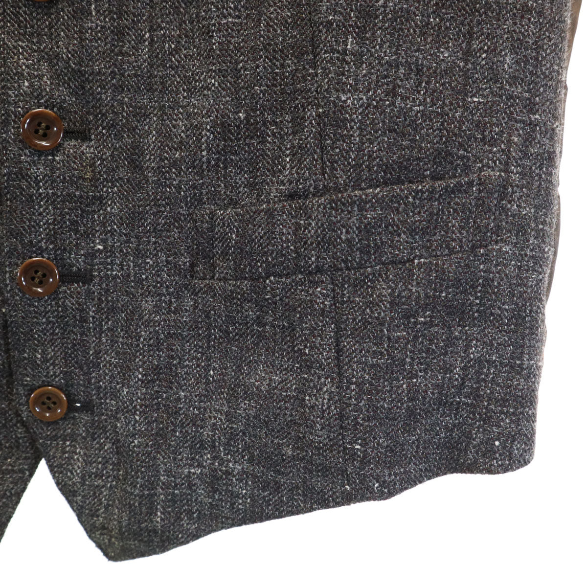 LANVIN ランバン 90s オールド スーツ 上下 セットアップ H50-26 チャコールブラウン 3ピース メンズ