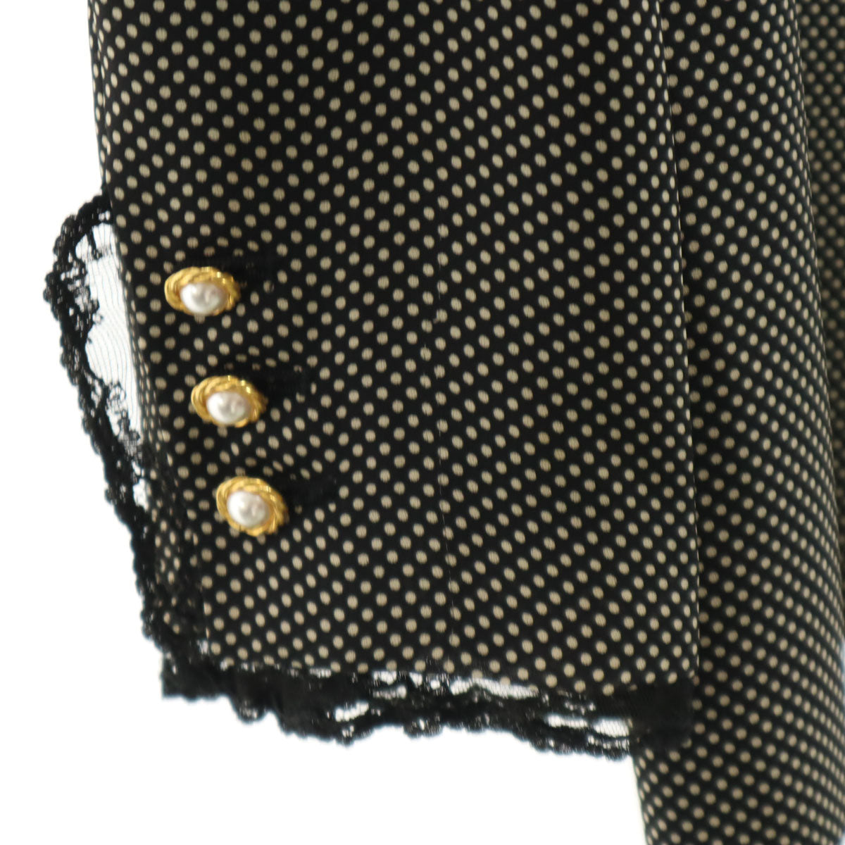 PINK HOUSE BOUTIQUE ピンクハウス ブティック 日本製 ドット柄 半袖 シフォン ワンピース L ブラック セット レディース