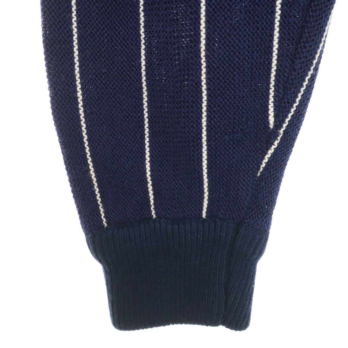 CHEMISE LACOSTE シュミーズラコステ 70s 80s ヴィンテージ フランス製 ストライプ柄 長袖 Vネック セーター ブルー フレンチラコステ メンズ