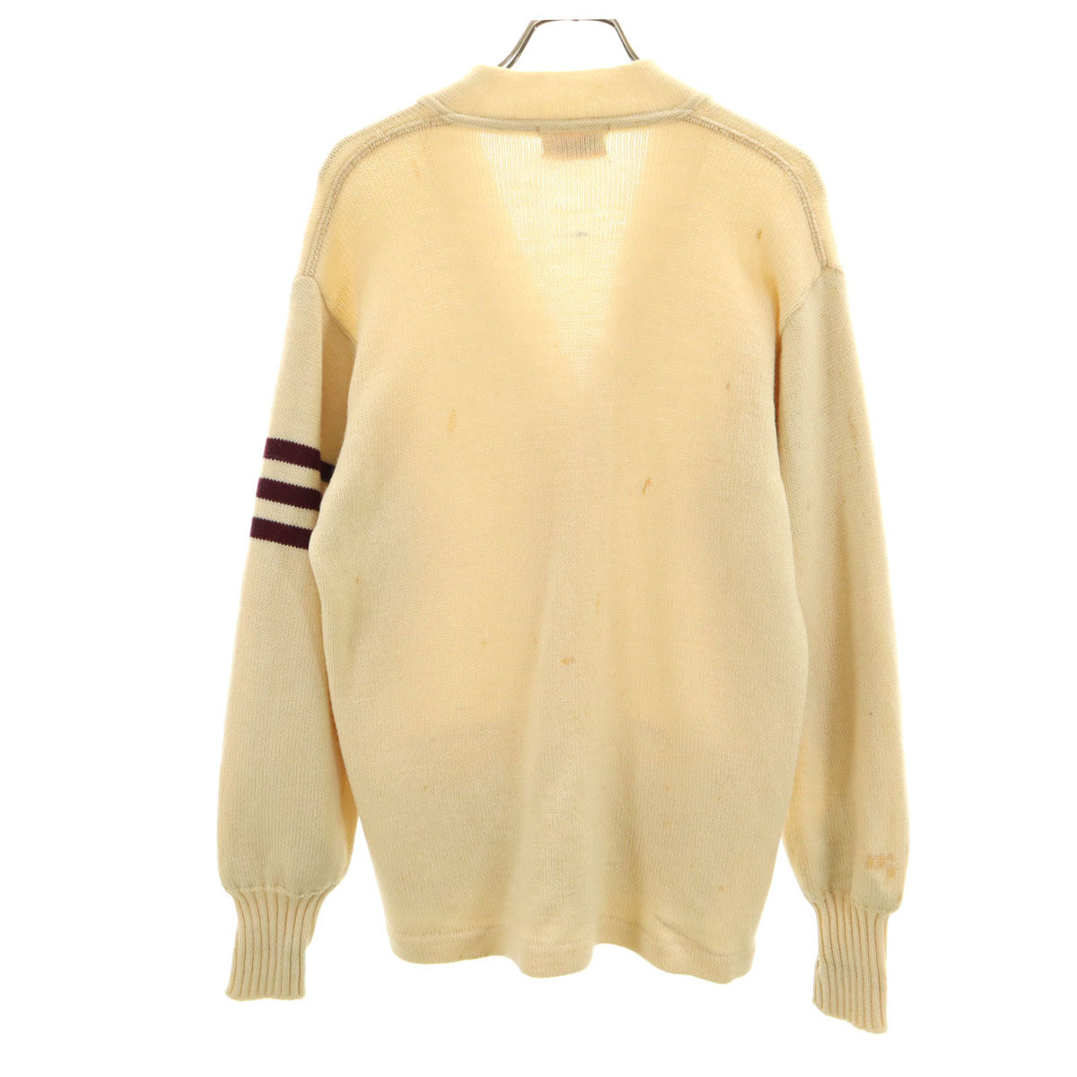 50s ヴィンテージ 長袖 レタード カーディガン ベージュ メンズ