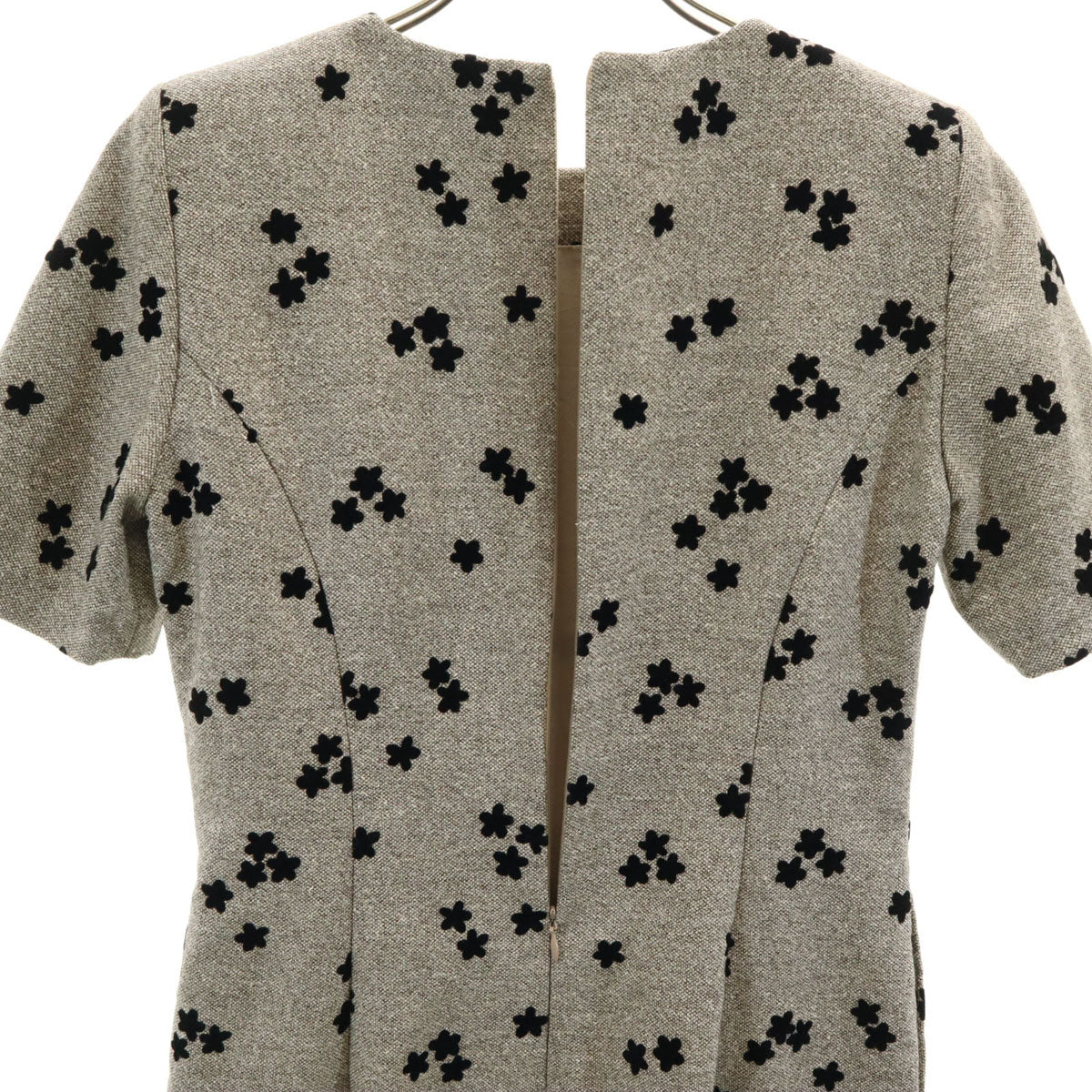 FOXEY BOUTIQUE フォクシー ブティック 日本製 花柄 半袖 ワンピース 40 グレー系 レディース