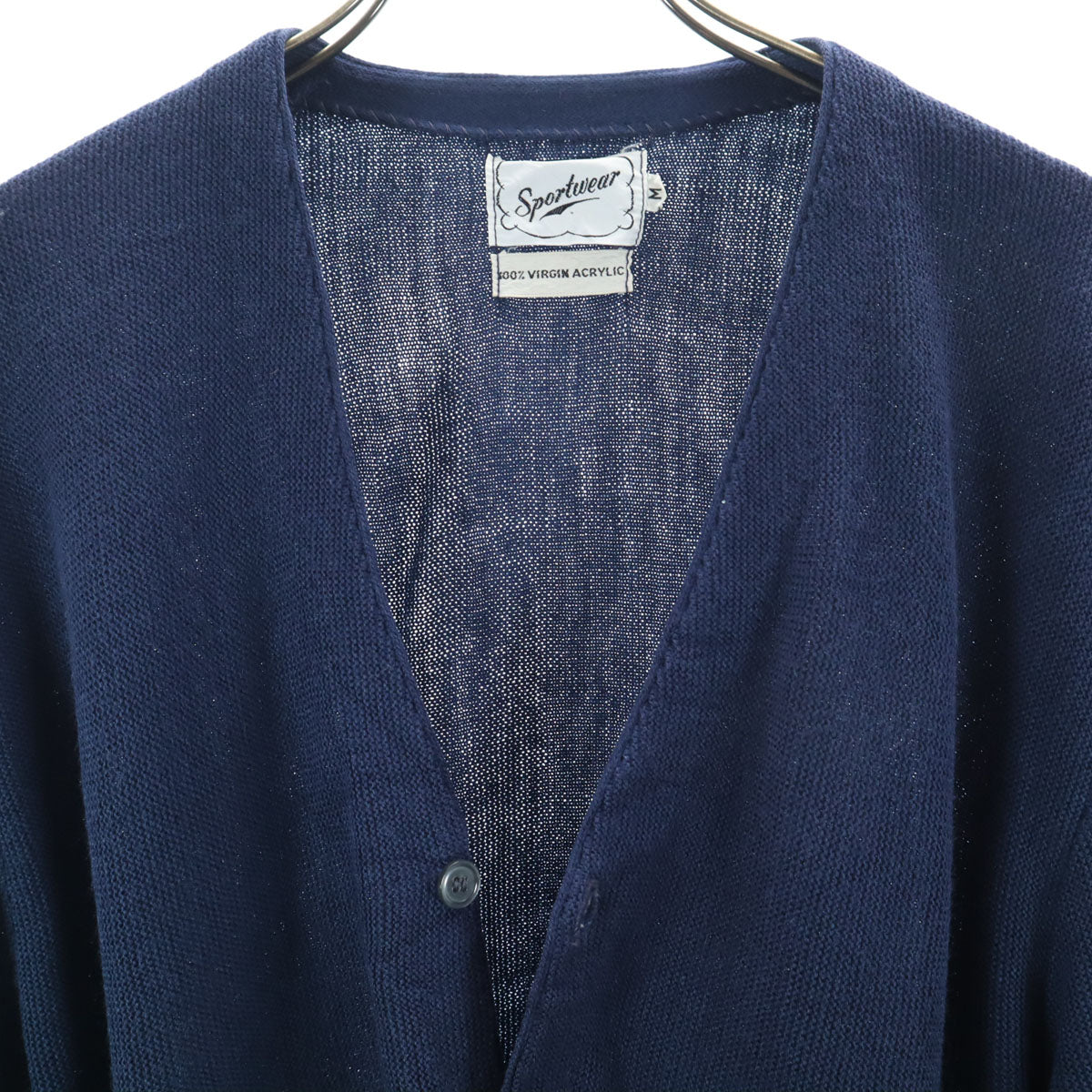 sportswear スポーツウェア 70s 80s ヴィンテージ 長袖 カーディガン M ブルー メンズ