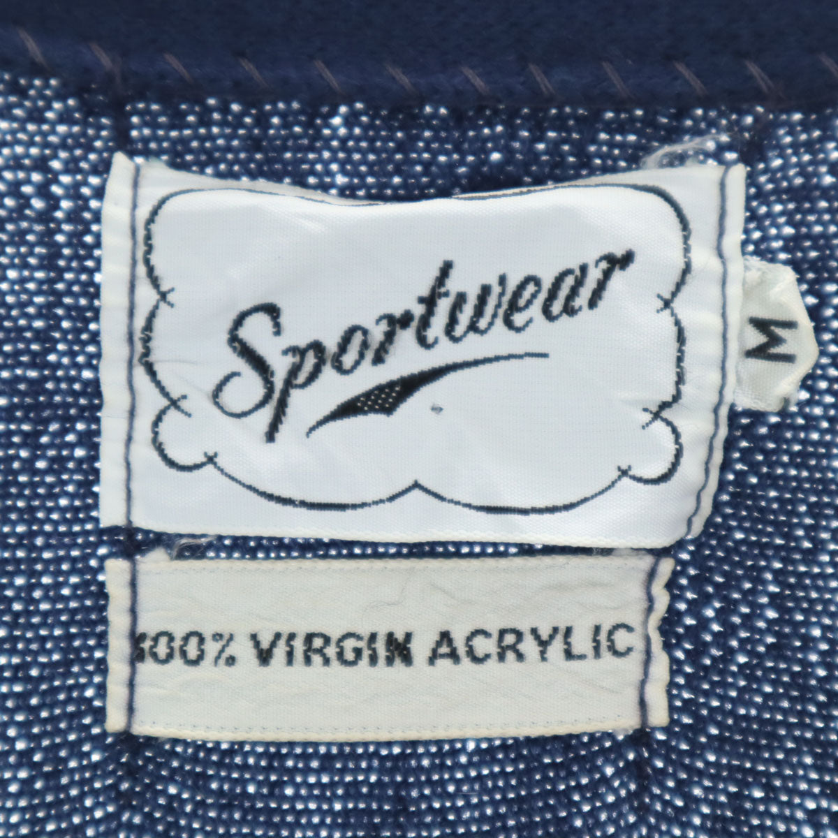 sportswear スポーツウェア 70s 80s ヴィンテージ 長袖 カーディガン M ブルー メンズ