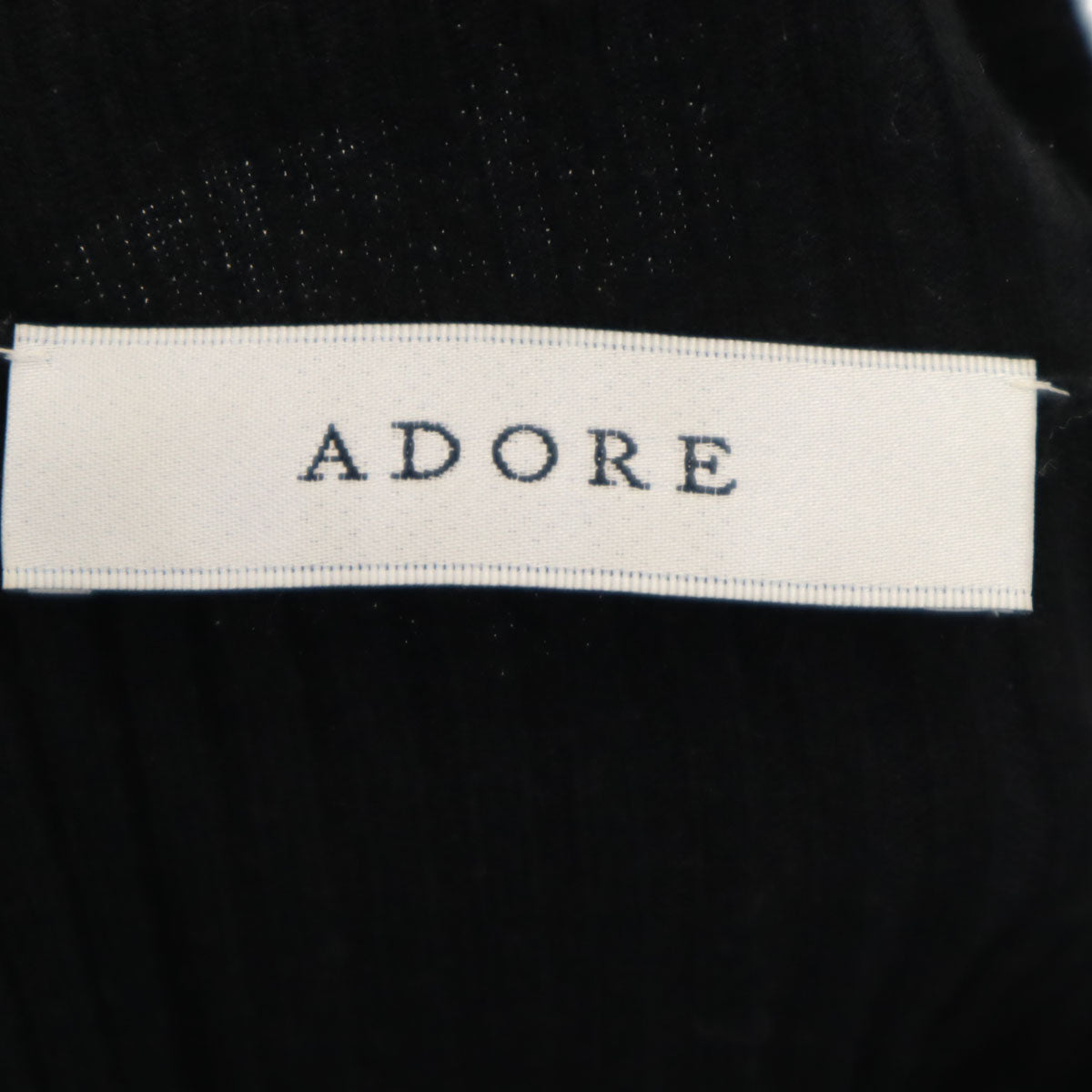 ADORE アドーア 日本製 長袖 ティアード ニット ドッキング ロングワンピース 38 ブラック レディース