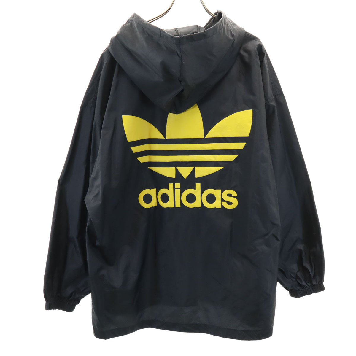 adidas アディダス 80s ヴィンテージ バックプリント ナイロンジャケット O-XO ブラック デサント製 メンズ