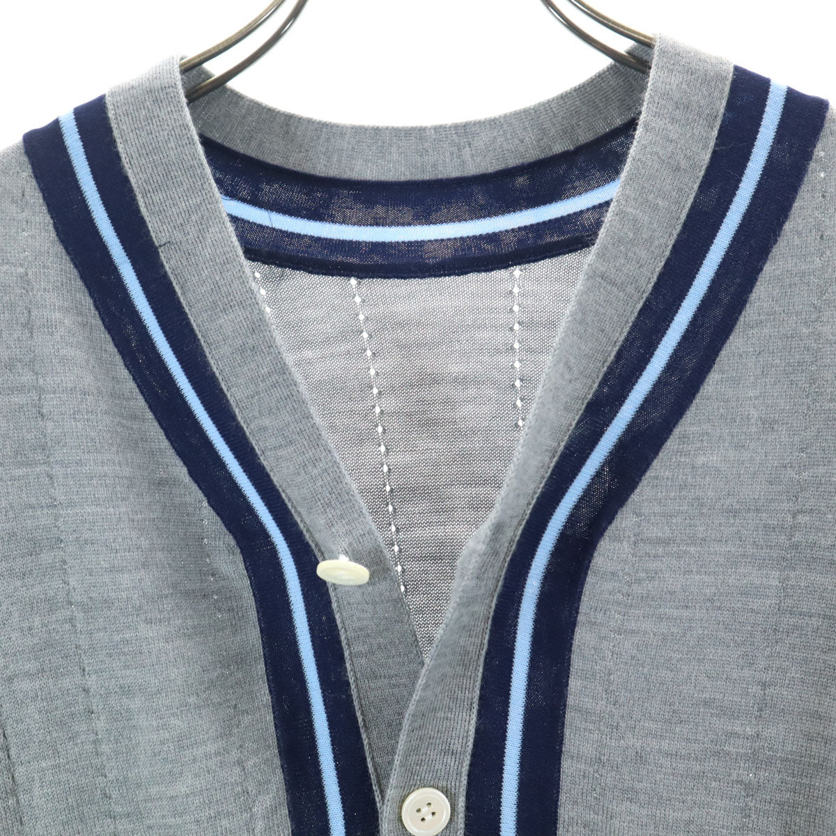 tricot COMME des GARCONS トリコットコムデギャルソン 15SS 2015年 日本製 ウールブレンド 長袖 カーディガン グレー メンズ