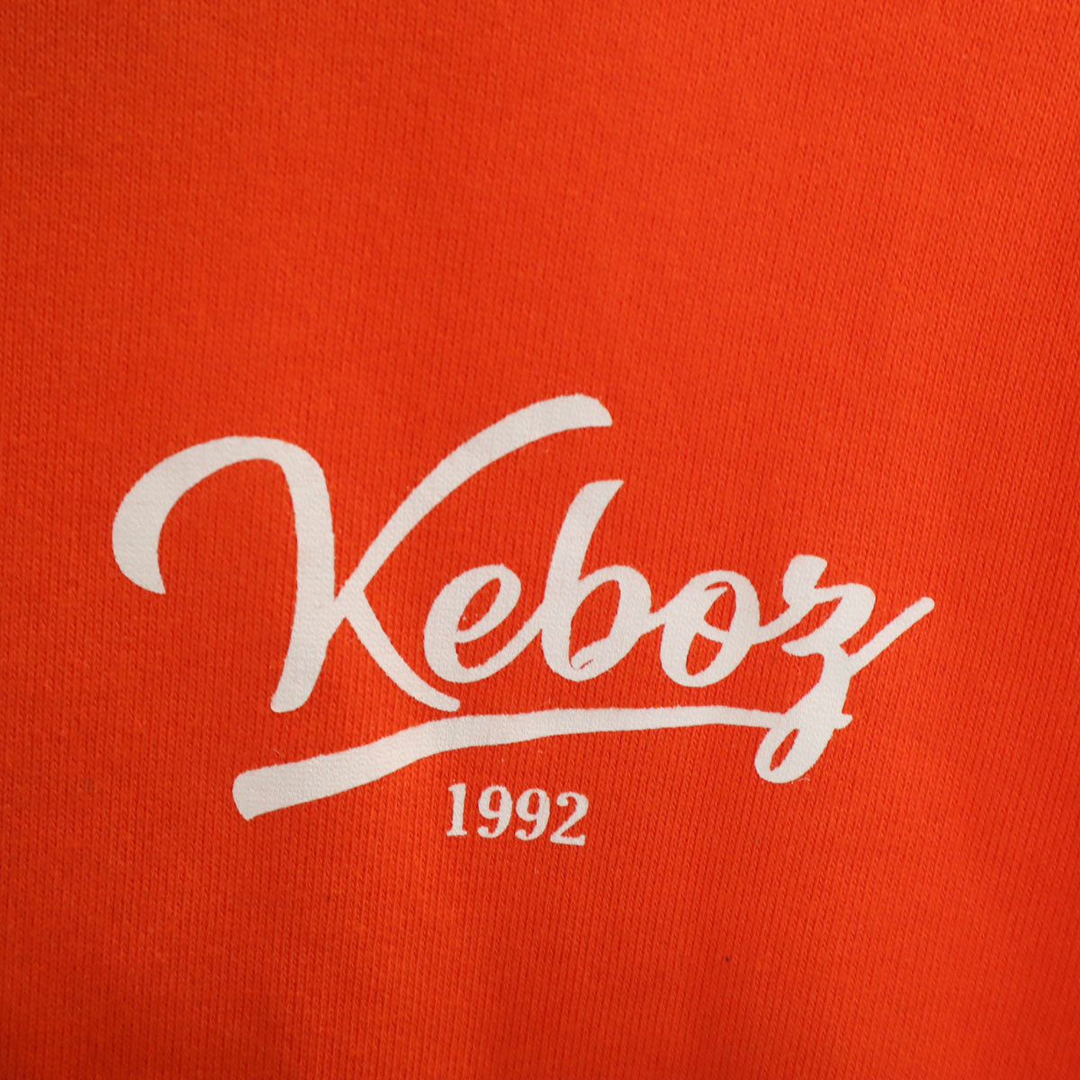 KEBOZ ケボズ バックプリント 長袖 スウェットパーカー M オレンジ メンズ