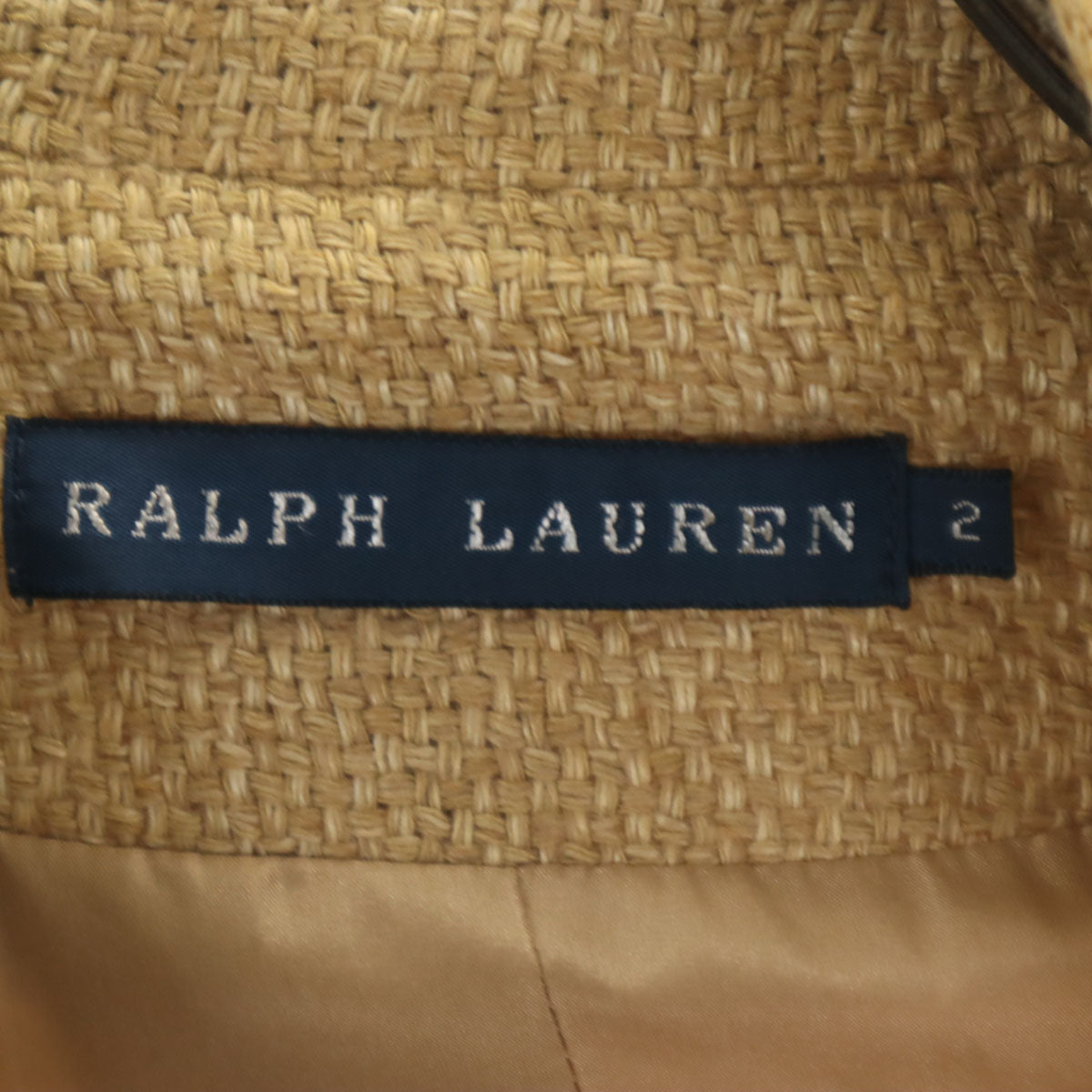 RALPH LAUREN ラルフローレン 日本製 リネンブレンド テーラードジャケット 2 ベージュ レディース