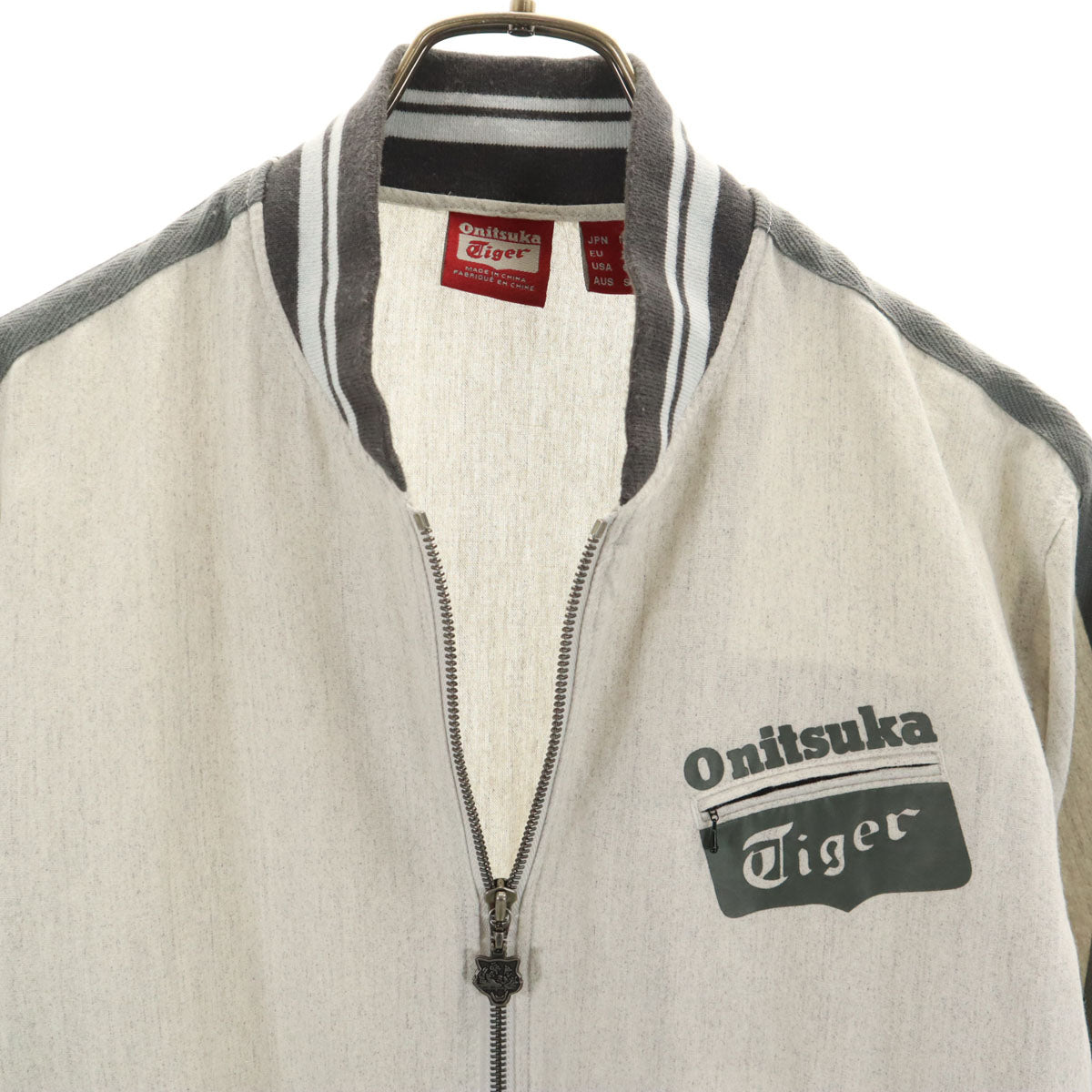 ONITSUKA TIGER オニツカタイガー リネンブレンド ブルゾン M グレー ジャケット メンズ