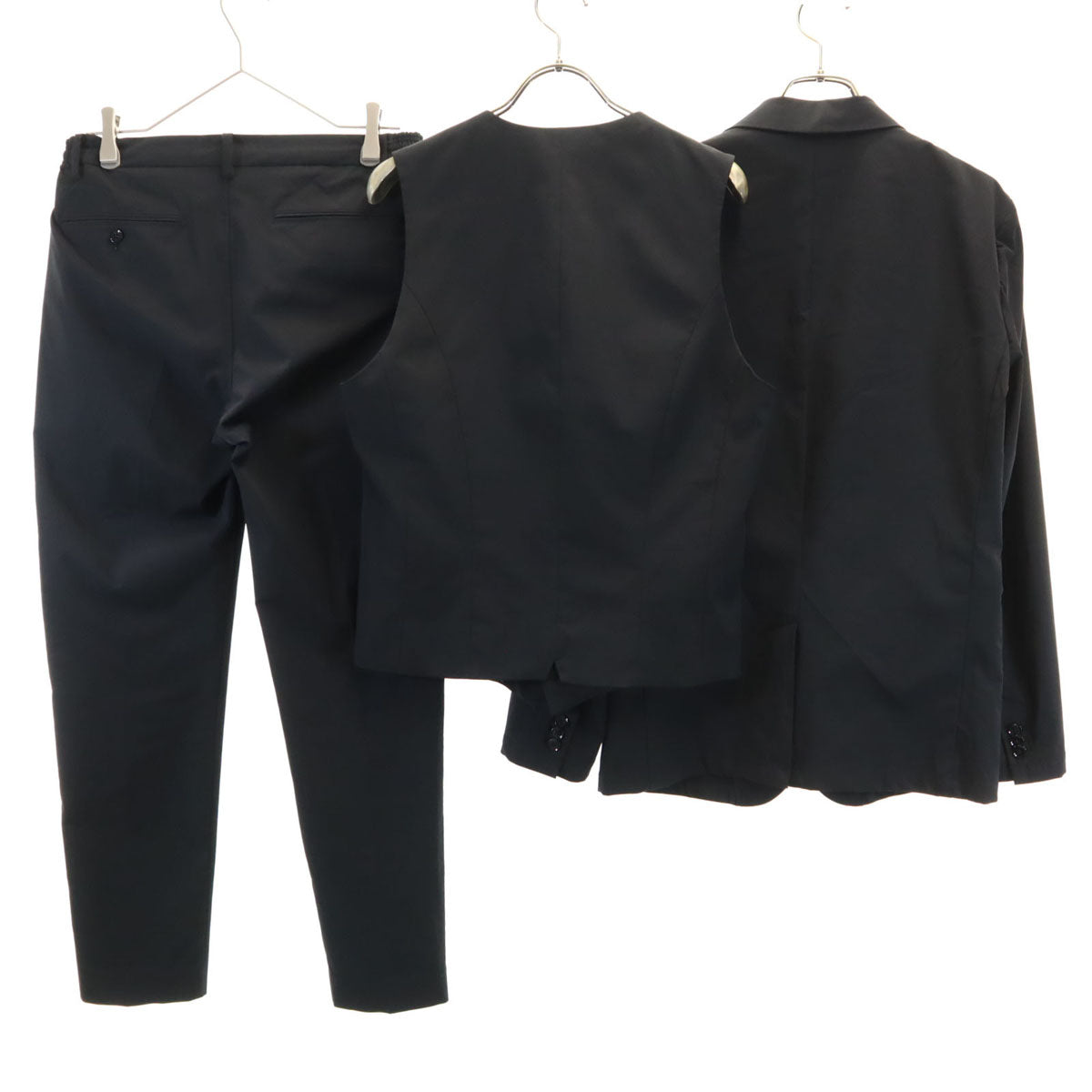 nano universe ナノユニバース ソロテックス スーツ 上下 セットアップ M/S ブラック 3ピース メンズ