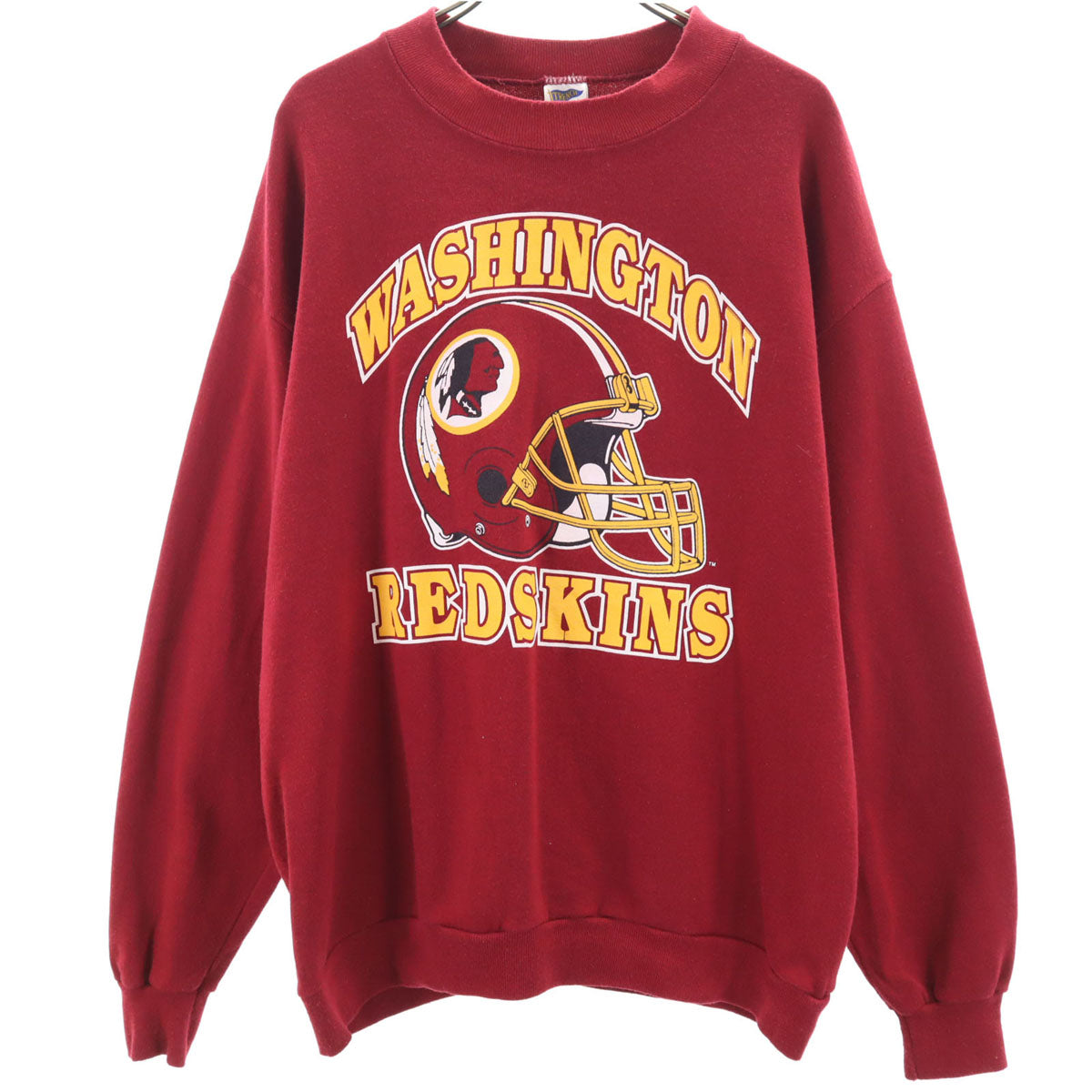 TRENCH トレンチ 90s USA製 オールド ワシントン・レッドスキンズ 長袖 スウェット トレーナー L レッド 裏起毛 メンズ