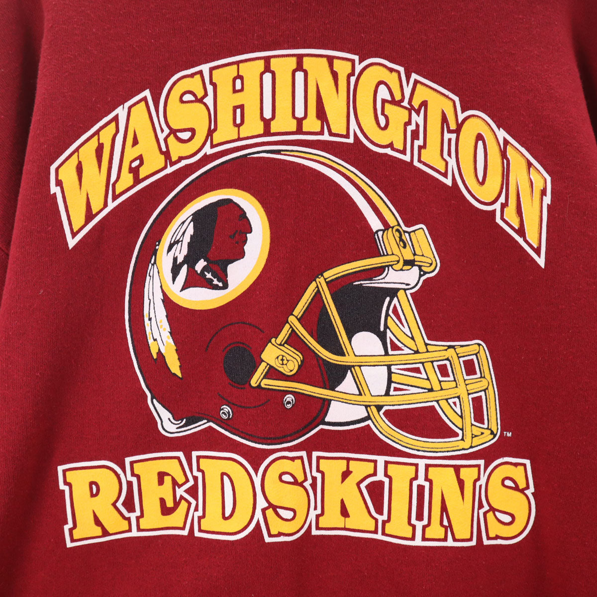 TRENCH トレンチ 90s USA製 オールド ワシントン・レッドスキンズ 長袖 スウェット トレーナー L レッド 裏起毛 メンズ